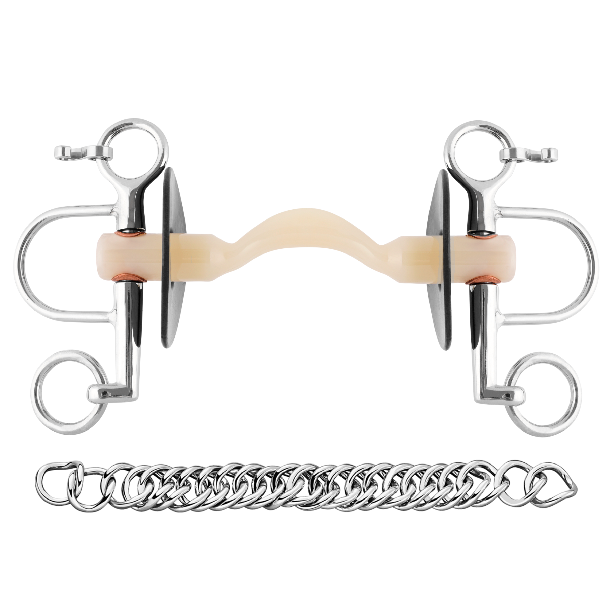 NATHE Pelham Bit - Soft Mullen Mouth with Port