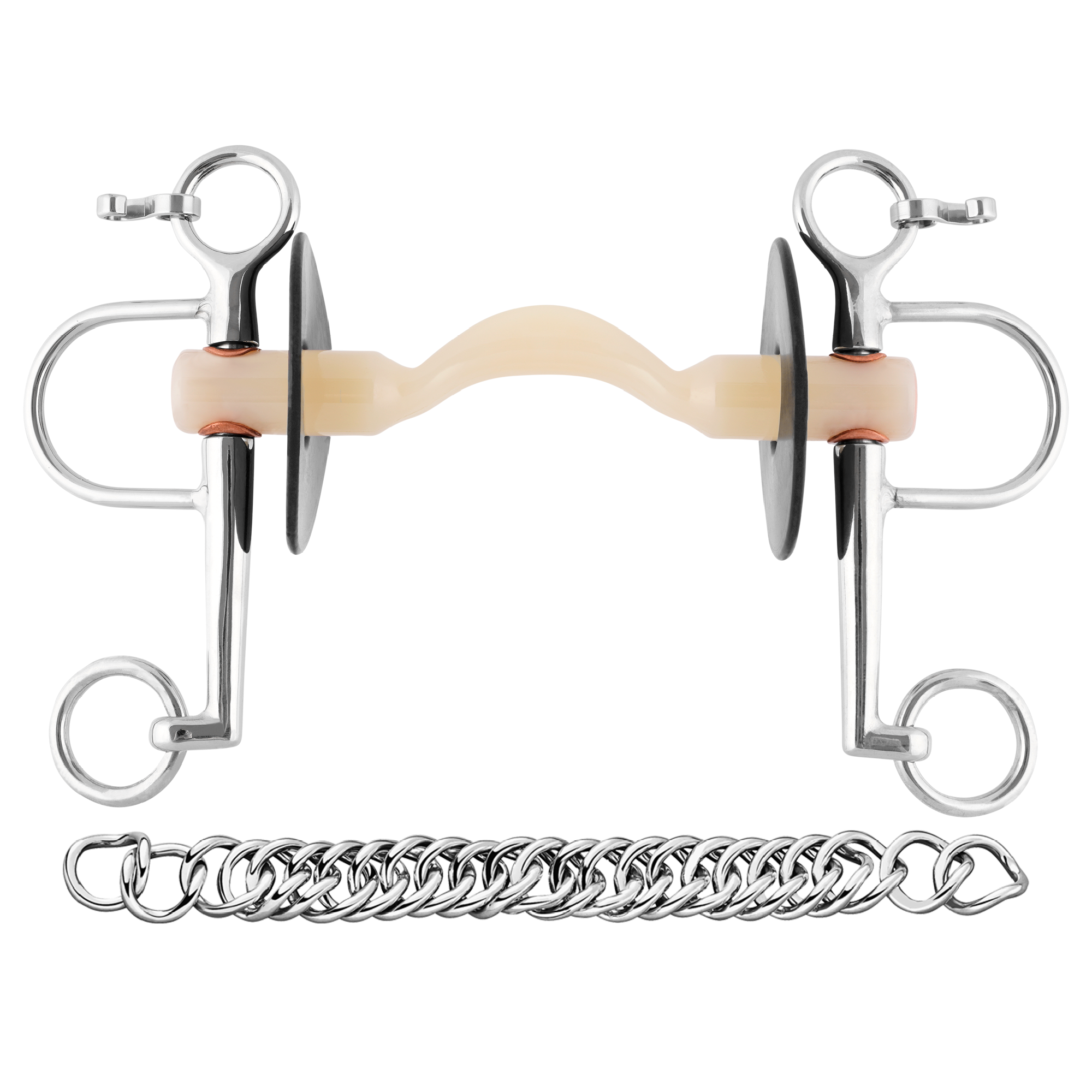 NATHE Pelham Bit - Soft Mullen Mouth with Port