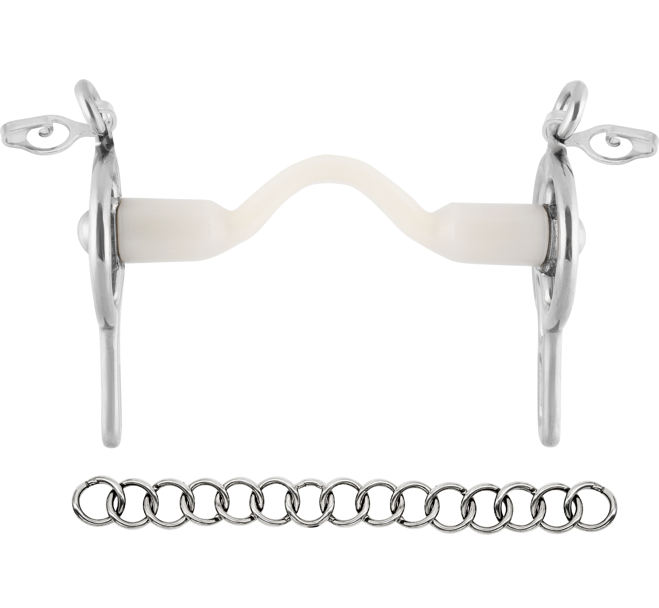 NATHE Liverpool Driving Bit - Mullen Mouth with Port & Short Cheeks (2 Slots)