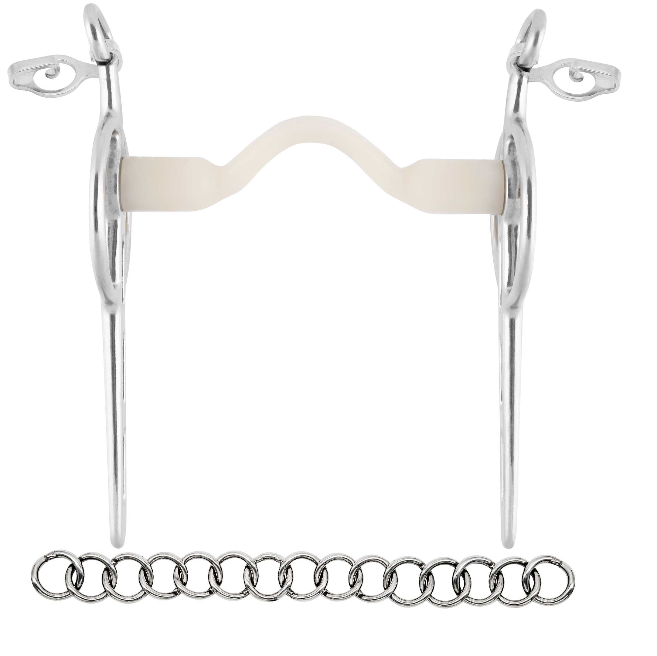 NATHE Liverpool Driving Bit - Mullen Mouth with Port & Long Cheeks (3 Slots)