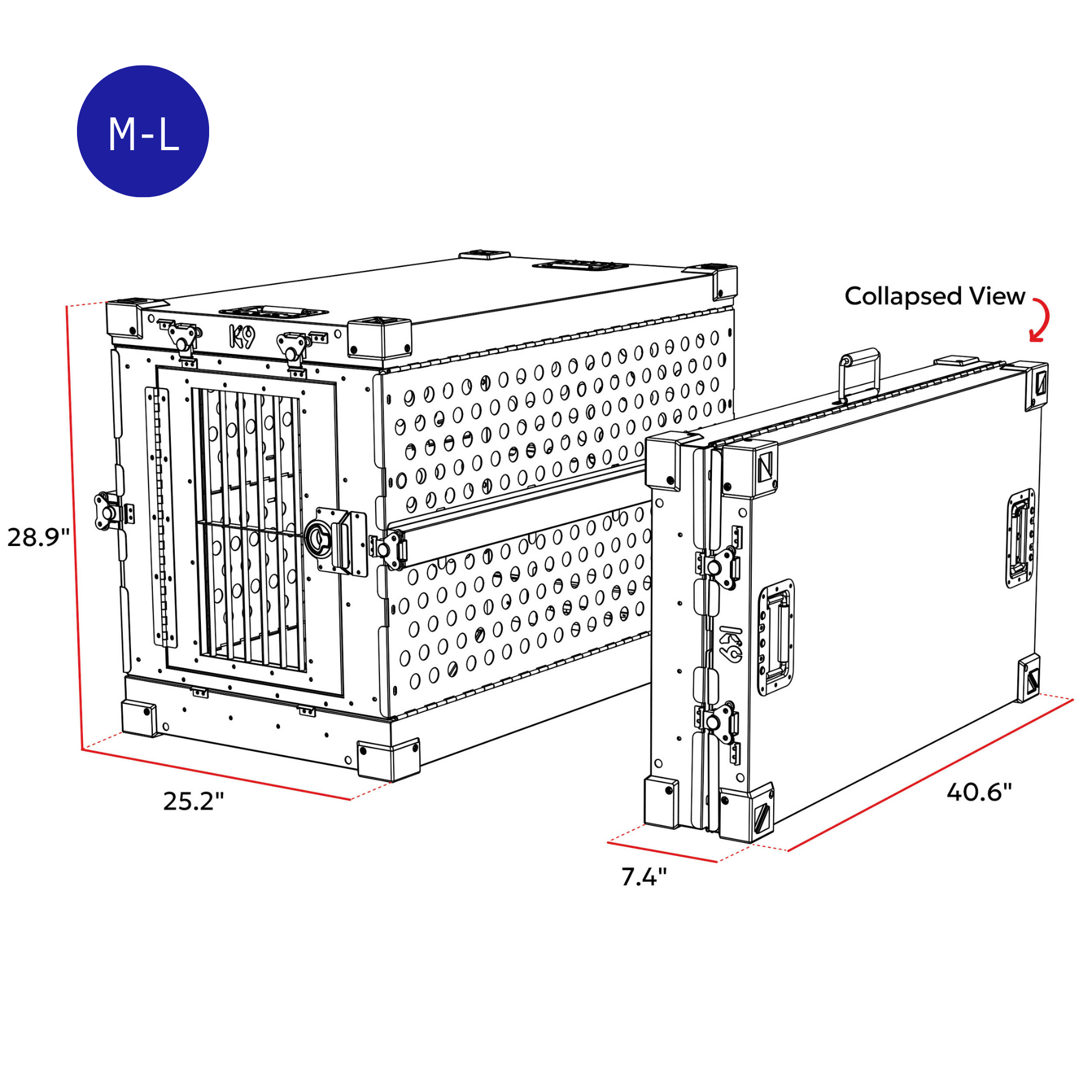 K9 Kennel Boss Heavy Duty Collapsible Dog Crate