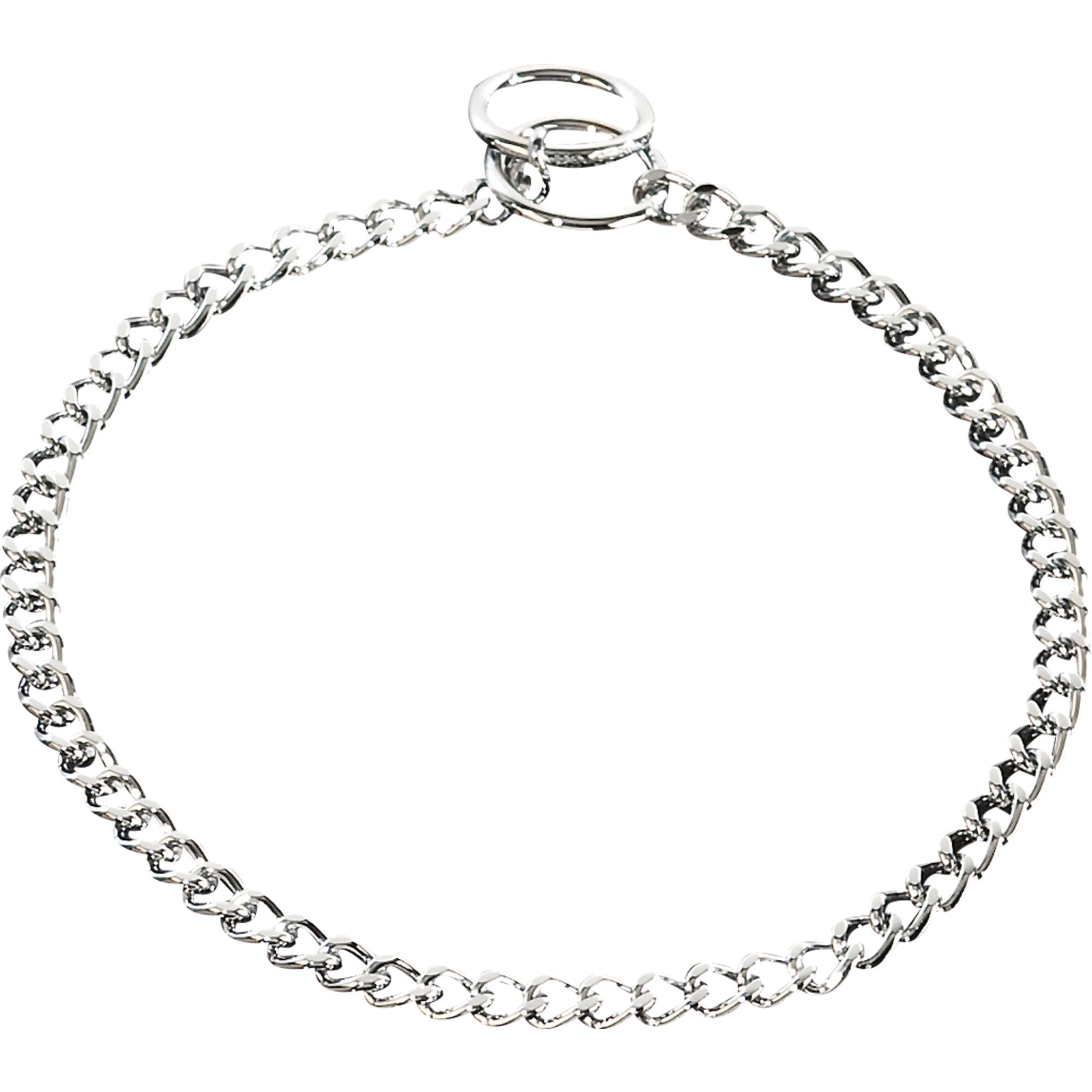 Flat Polished Chain Link Collar - Steel chrome-plated, 2mm Wire Gauge