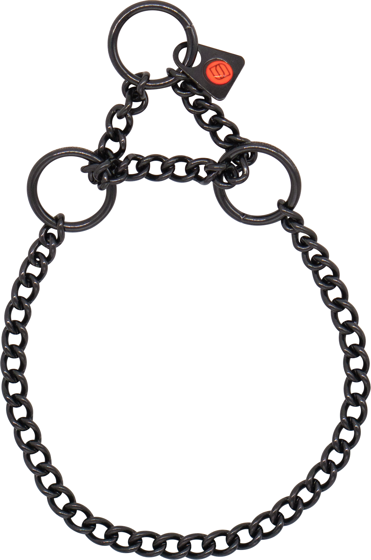Round Chain Link Collar with Assembly Chain - Stainless Steel Black, 2mm Wire Gauge