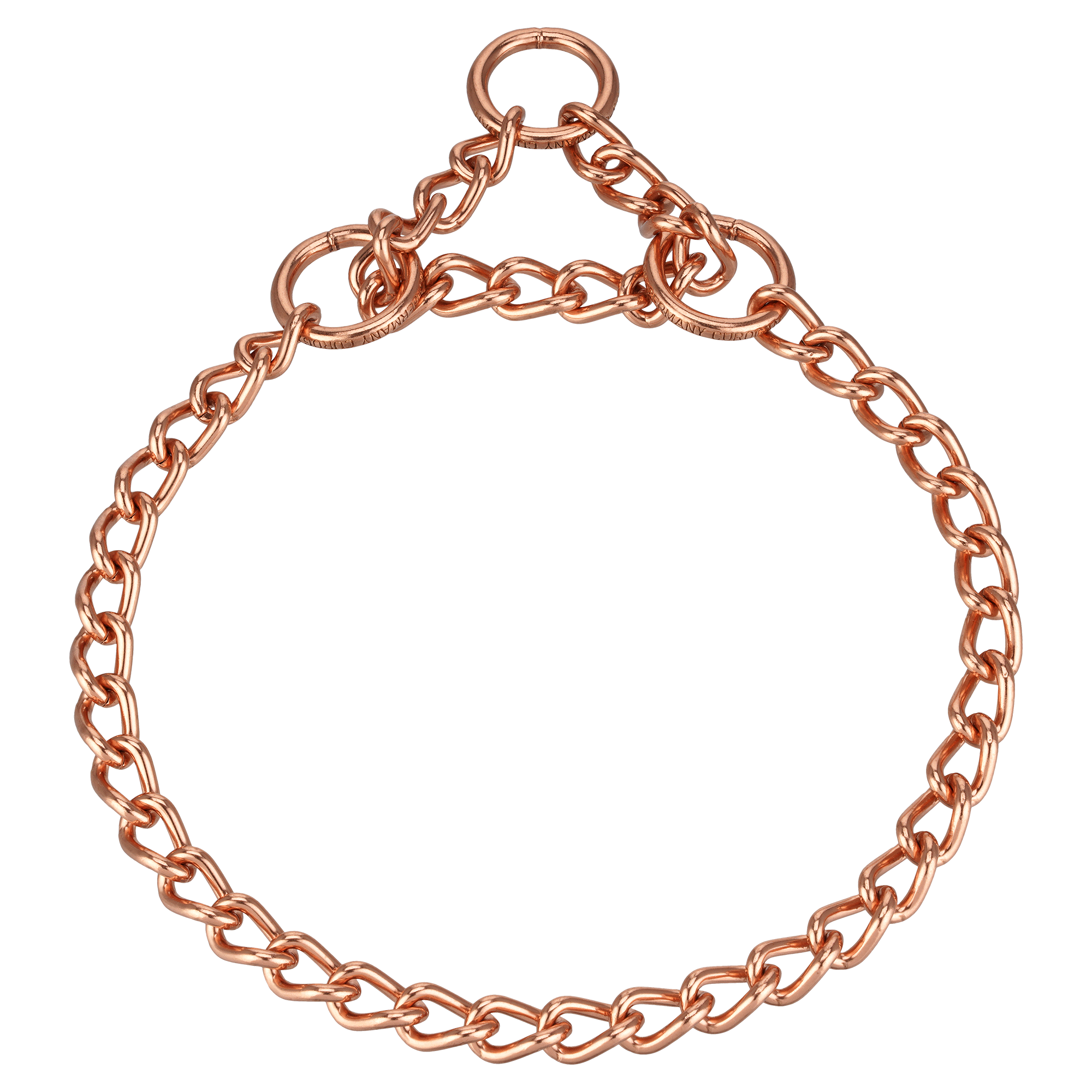 Round Link Chain Collar with Assembly Chain - Curogan, 3mm Wire Gauge