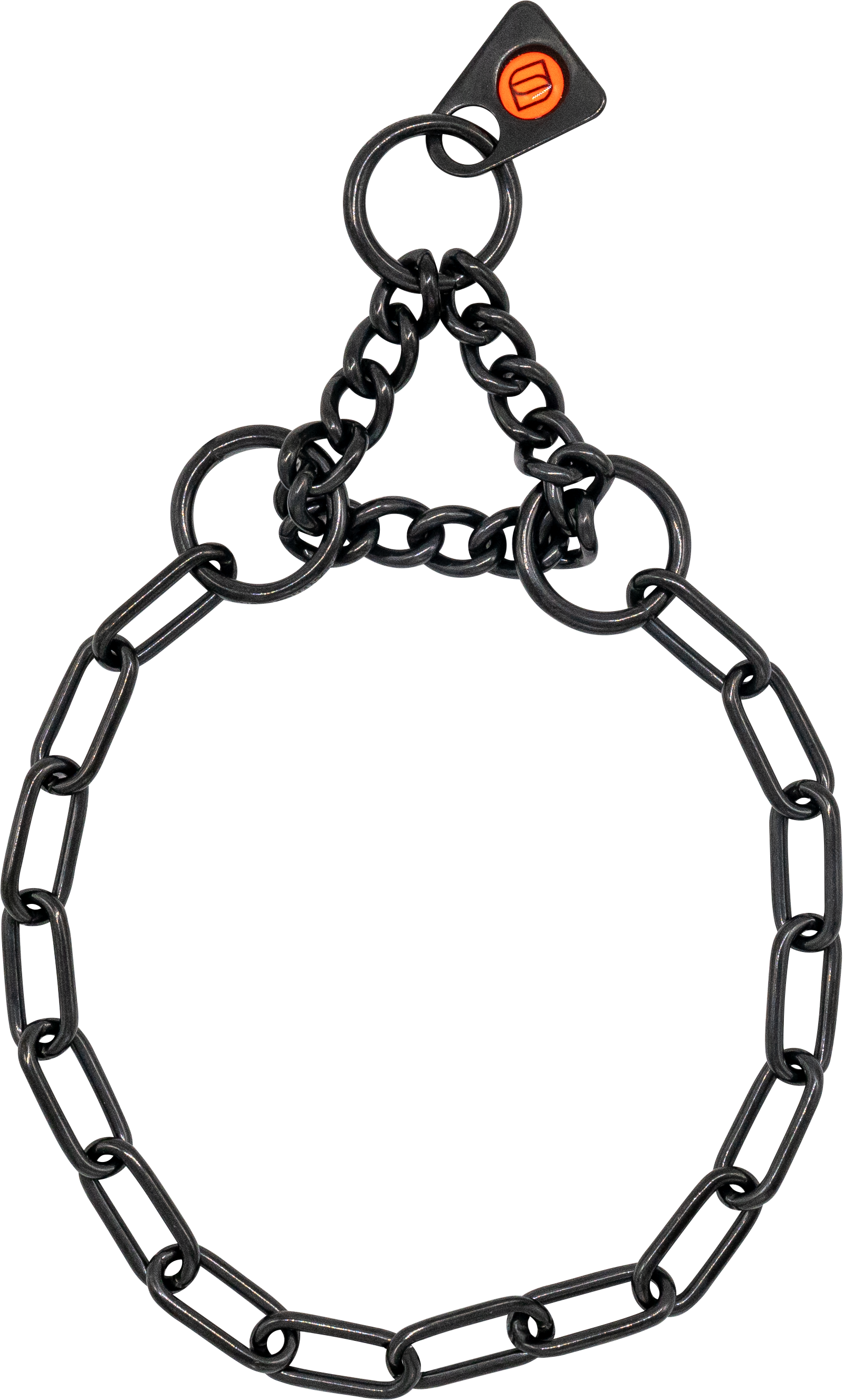 Long Link Chain Collar with Assembly Chain - Stainless Steel Black, 2mm Wire Gauge
