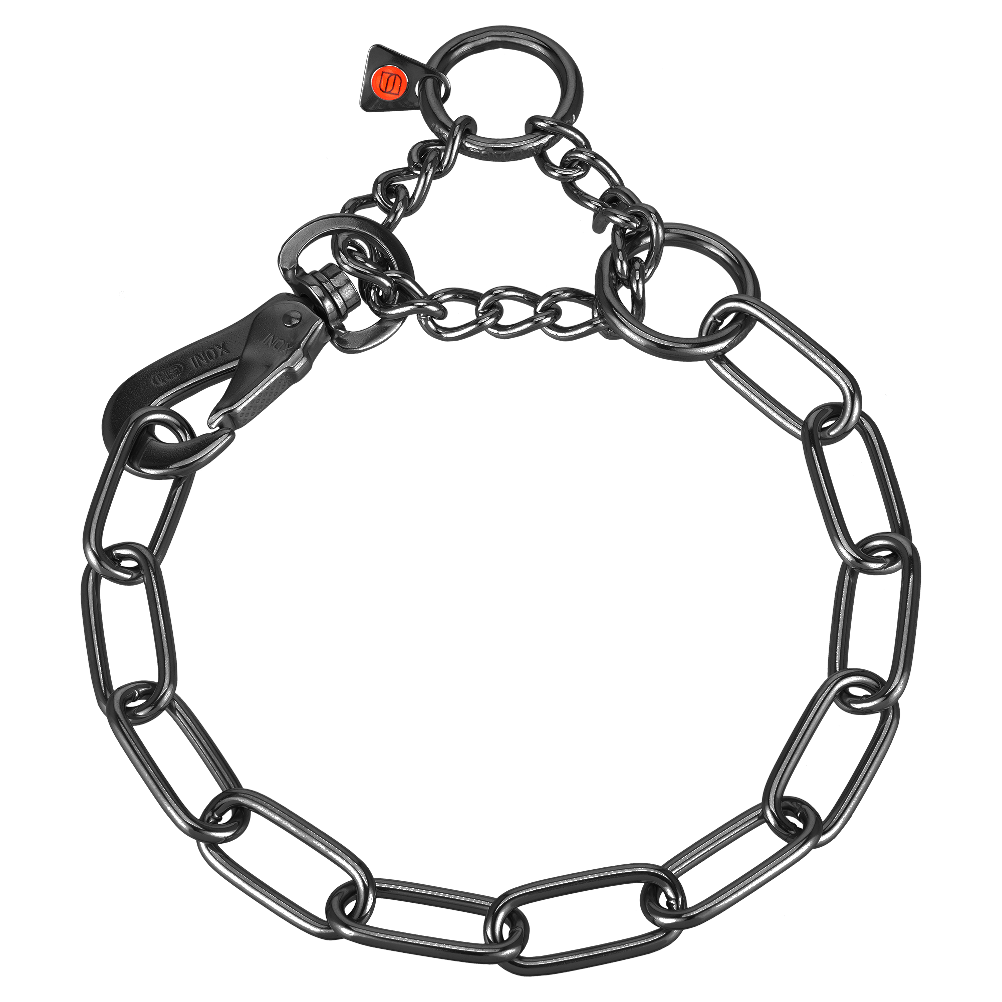 Adjustable Long Link Chain Collar with SPRENGER Hook Stainless Steel