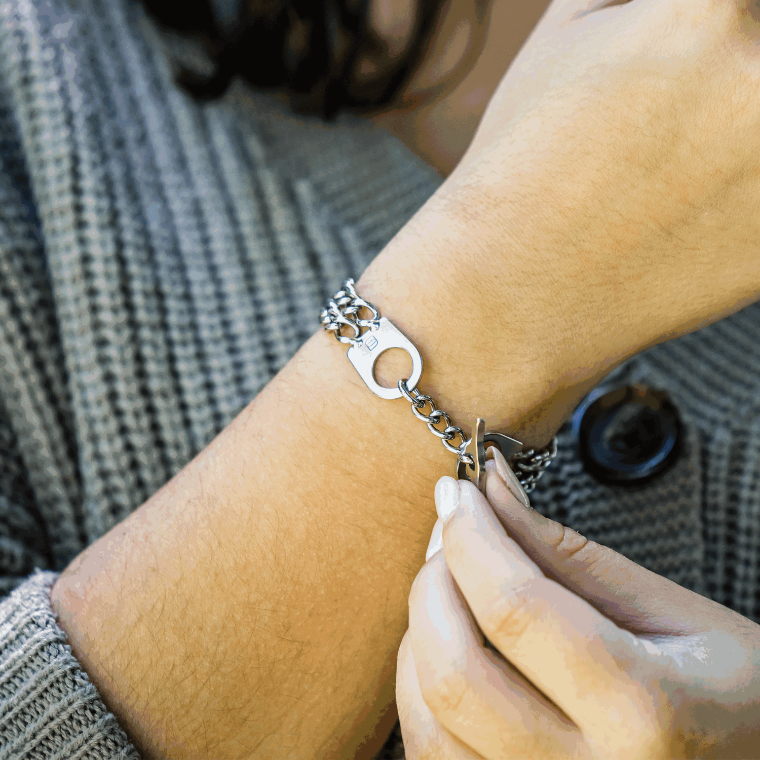 Womens Twin Row Chain Bracelet