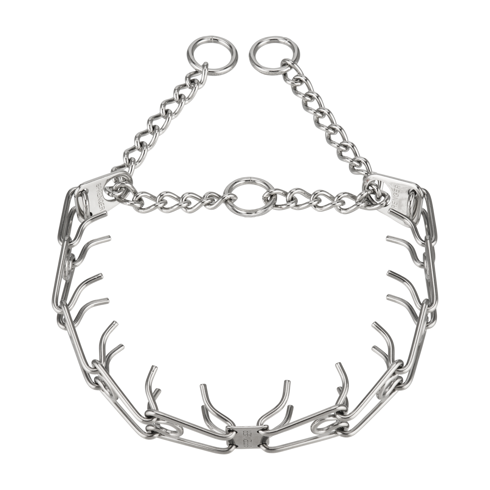ULTRA-PLUS Easy On Training Collar with Center-Plate & Assembly Chain - Steel Chrome-Plated
