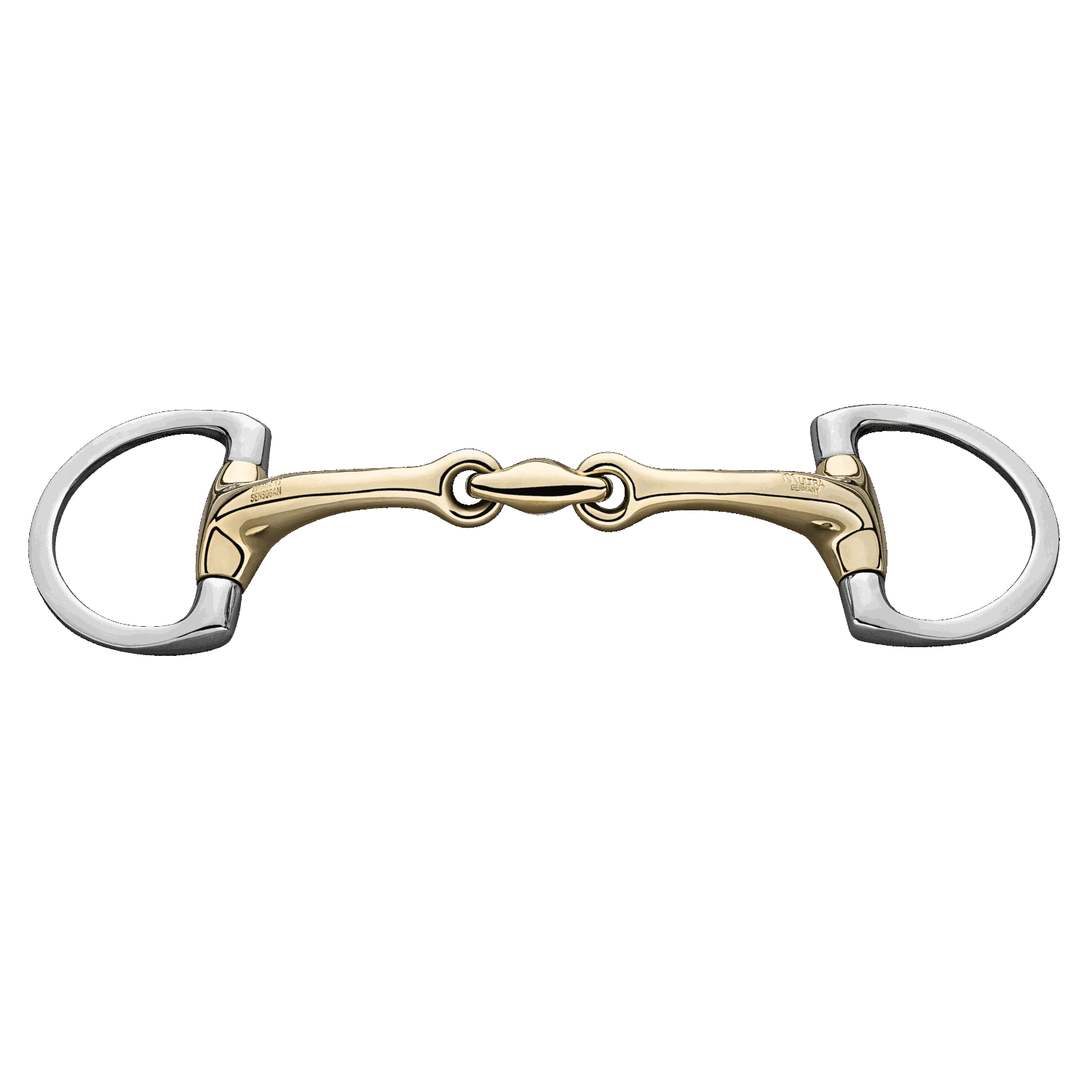 Dynamic RS Eggbutt Bradoon Bit (D-Shaped Rings) - Double Jointed