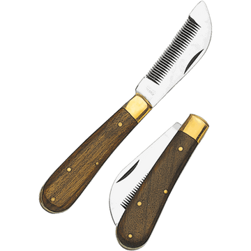 Foldable Thinning Knife with Wood Handle
