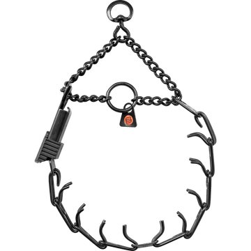 ULTRA-PLUS Training Collar with Center-Plate, Assembly Chain, and ClicLock - Stainless Steel Black