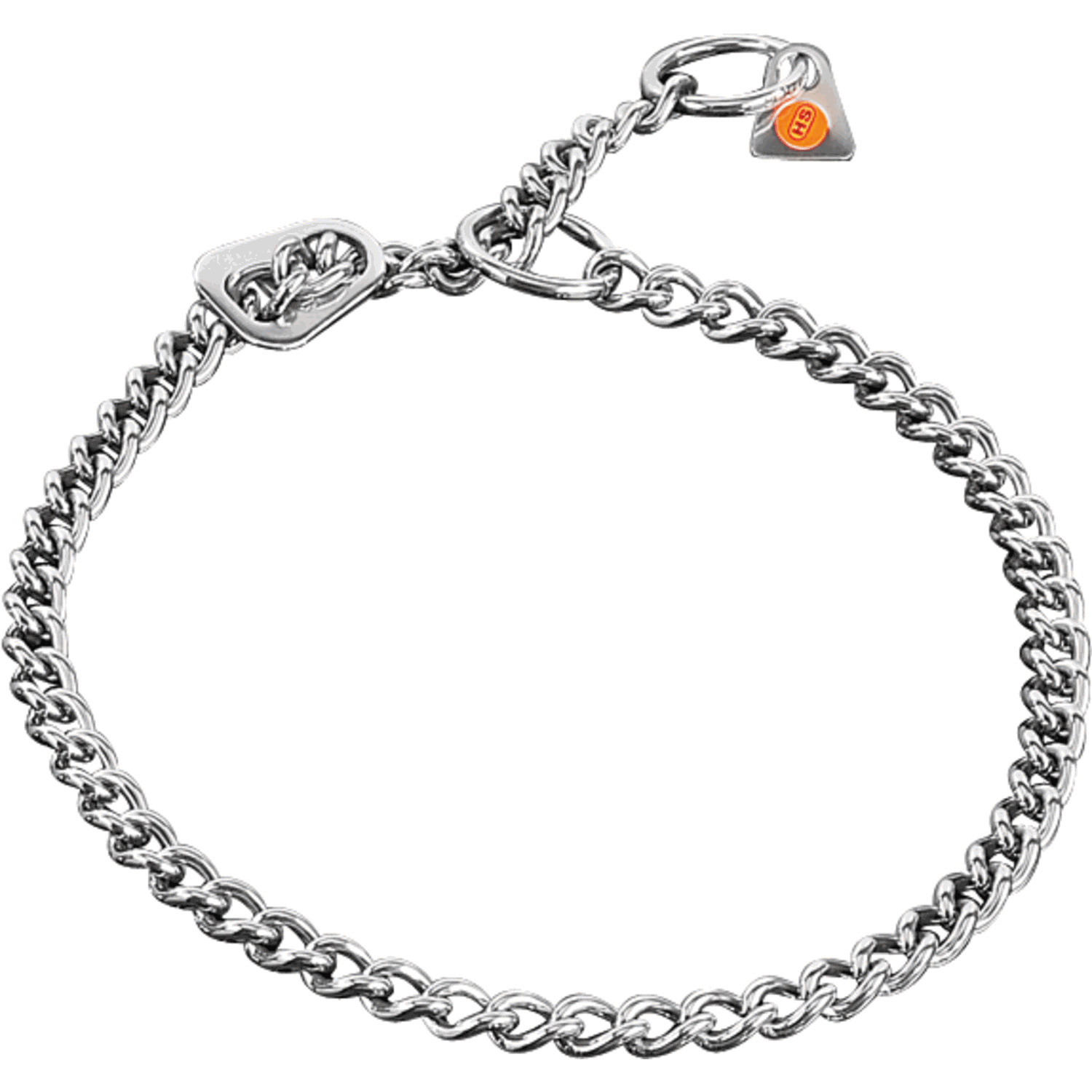 Round Chain Link Collar with ULTRA Plate Stainless Steel 2.5mm