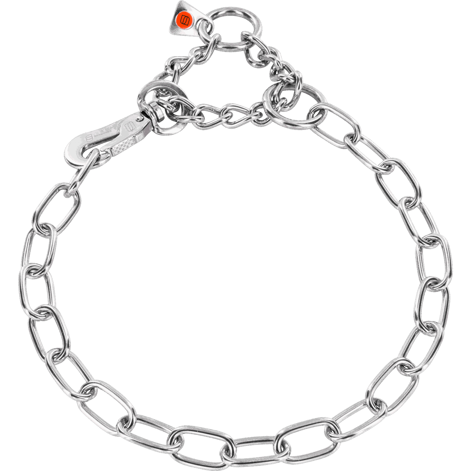 Adjustable Medium Link Chain Collar - Stainless Steel, 3mm Wire Gauge