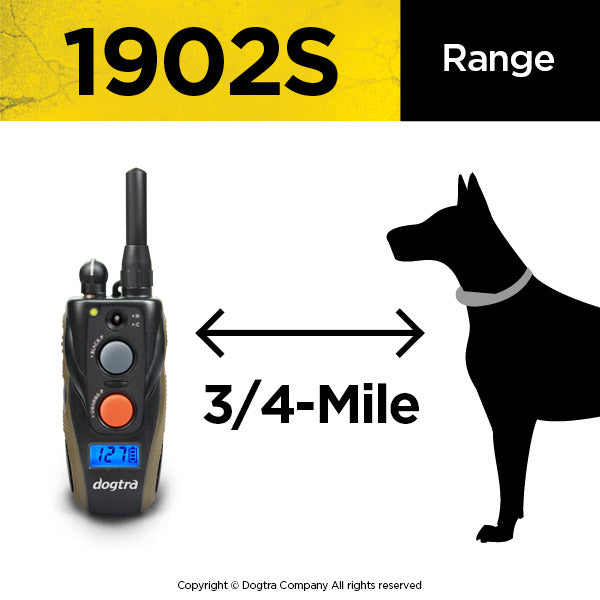 DOGTRA 1902S E Collar Remote Training System (High output with 3/4 mile range)