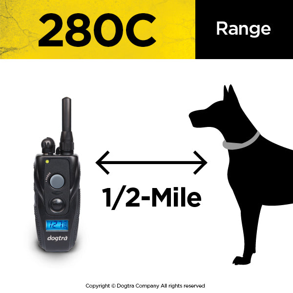 DOGTRA 280C E Collar Remote Training System (Medium output with 1/2 mile range)