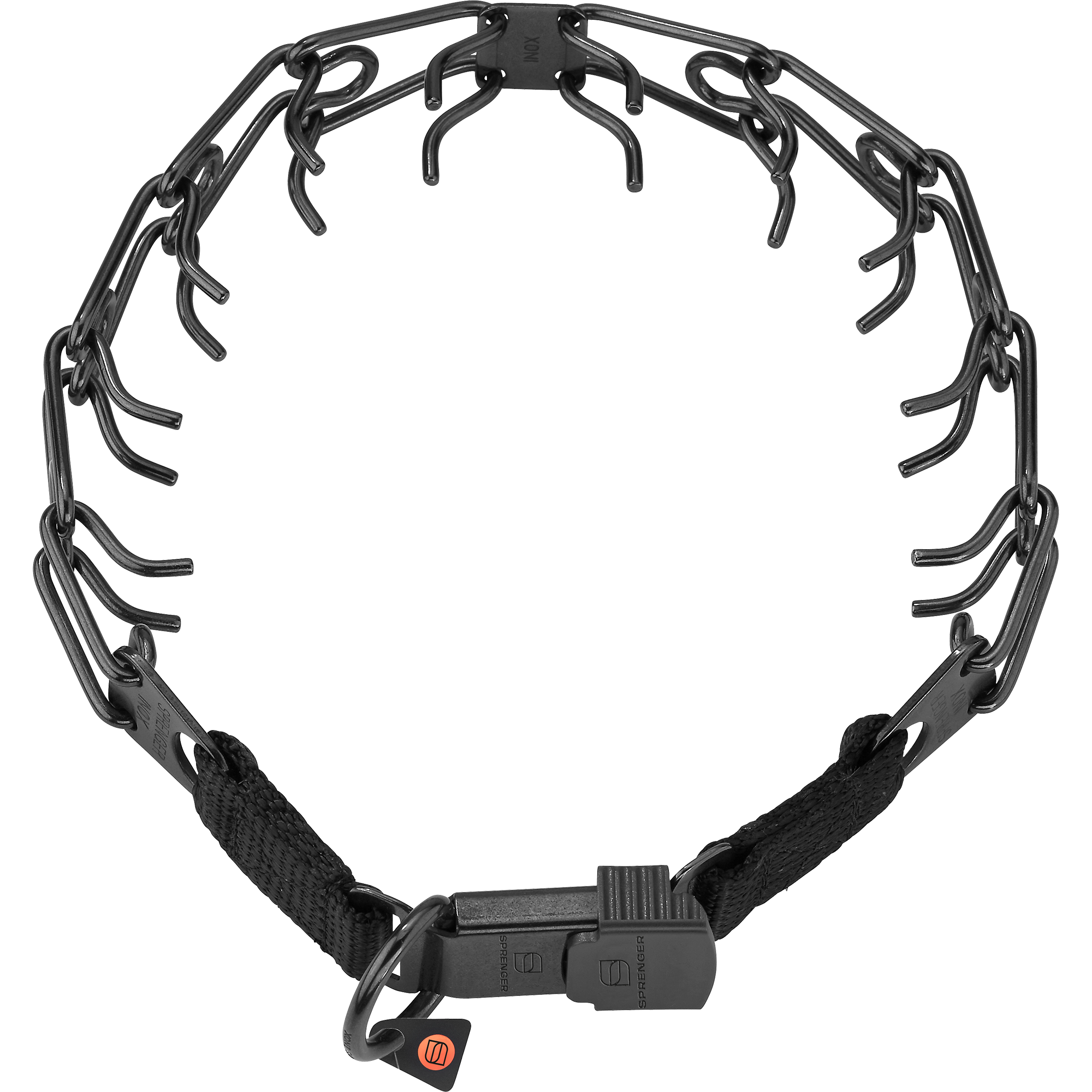 ULTRA-PLUS Training Collar with Center-Plate & ClicLock - Stainless Steel Black