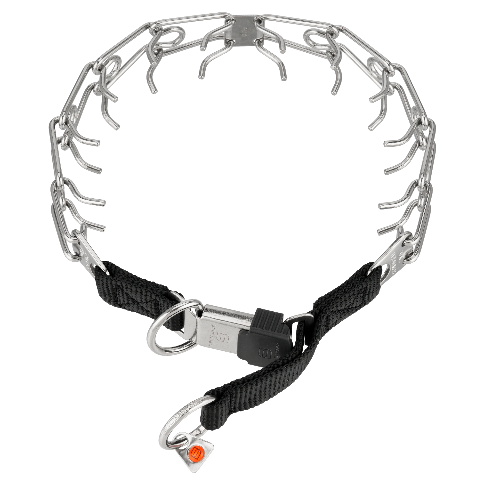 ULTRA-PLUS Training Collar with Center-Plate & ClicLock (Stainless Steel) - 2 Rings & Restriction
