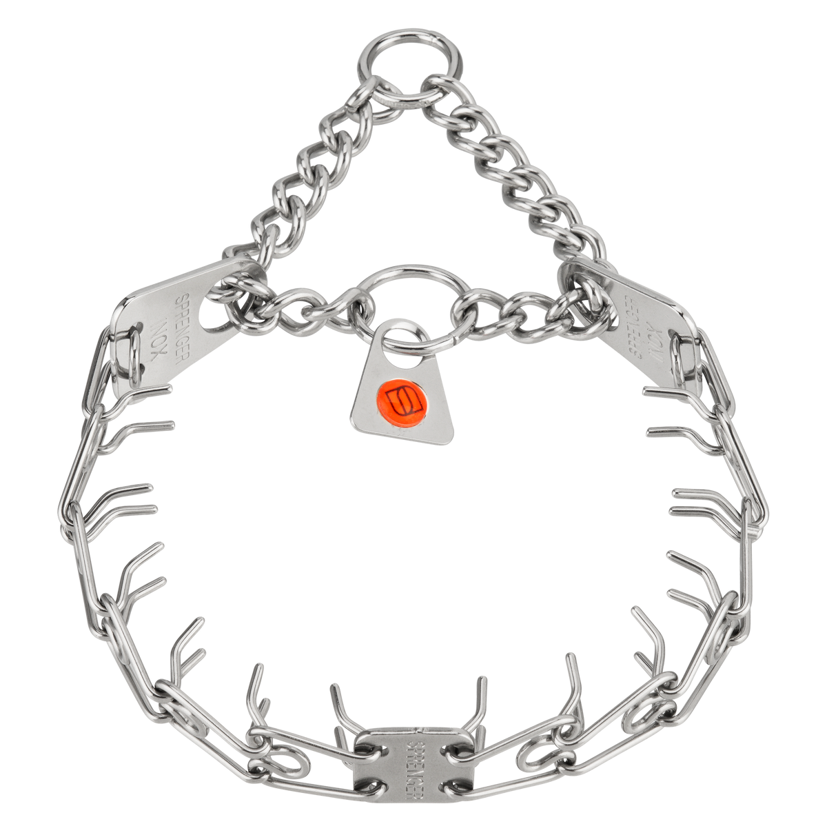 Micro-Plus Training Collar with Center-Plate, Dead Ring, & Assembly Chain (Stainless Steel) - 1.5mm Wire Gauge