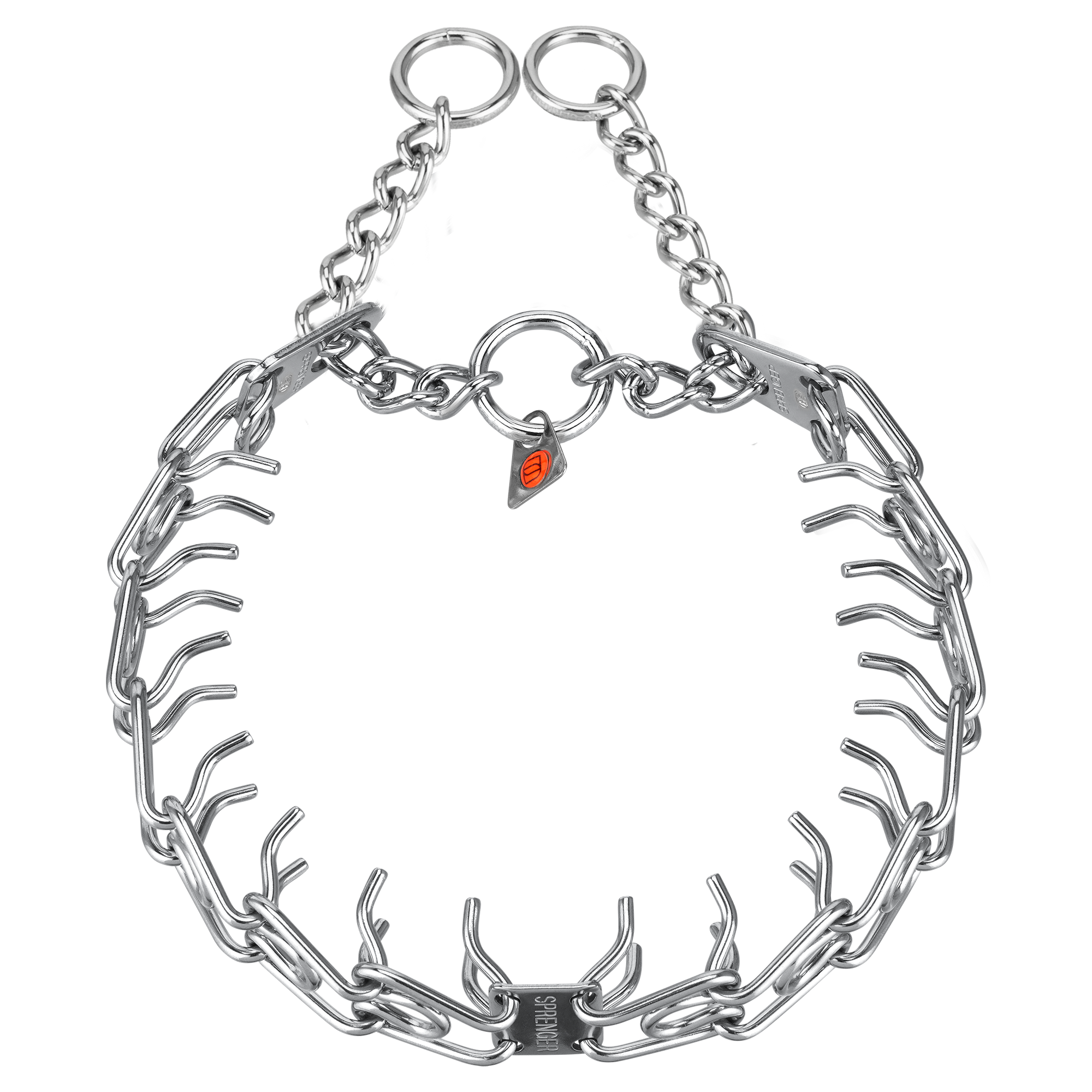 ULTRA-PLUS Easy On Training Collar with Center-Plate & Assembly Chain - Stainless Steel 3.0 mm Short Version