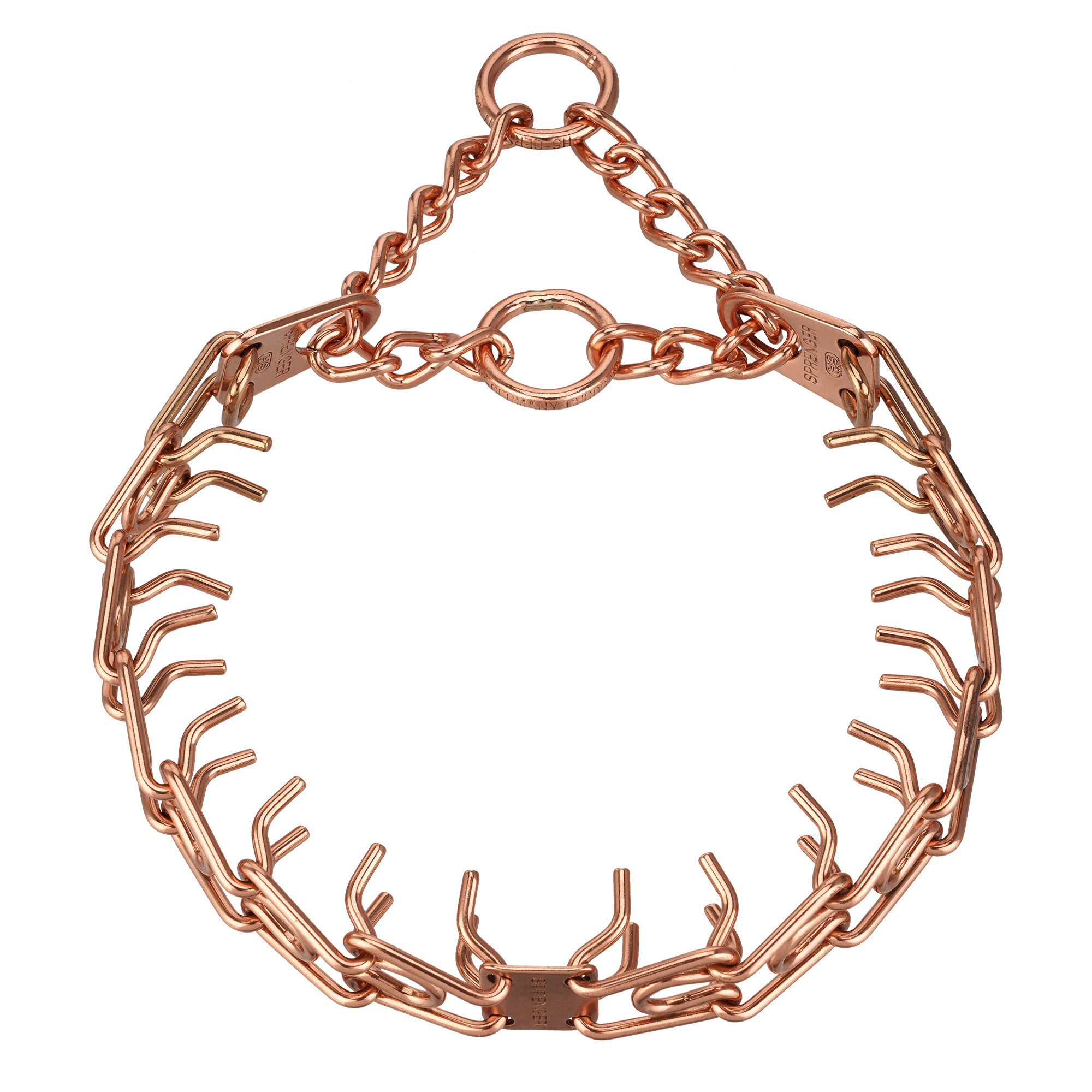 ULTRA-PLUS Training Prong Collar with Center-Plate, Assembly Chain, 2 rings - CUROGAN, 3.0 mm (Short Version)