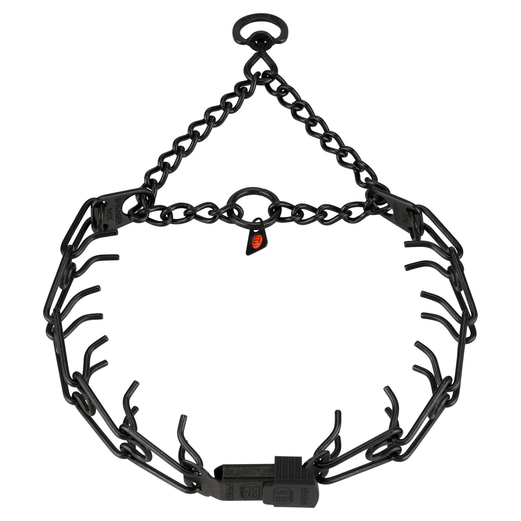 ULTRA-PLUS Training Collar with Center-Plate, Assembly Chain, and ClicLock - Stainless Steel Black