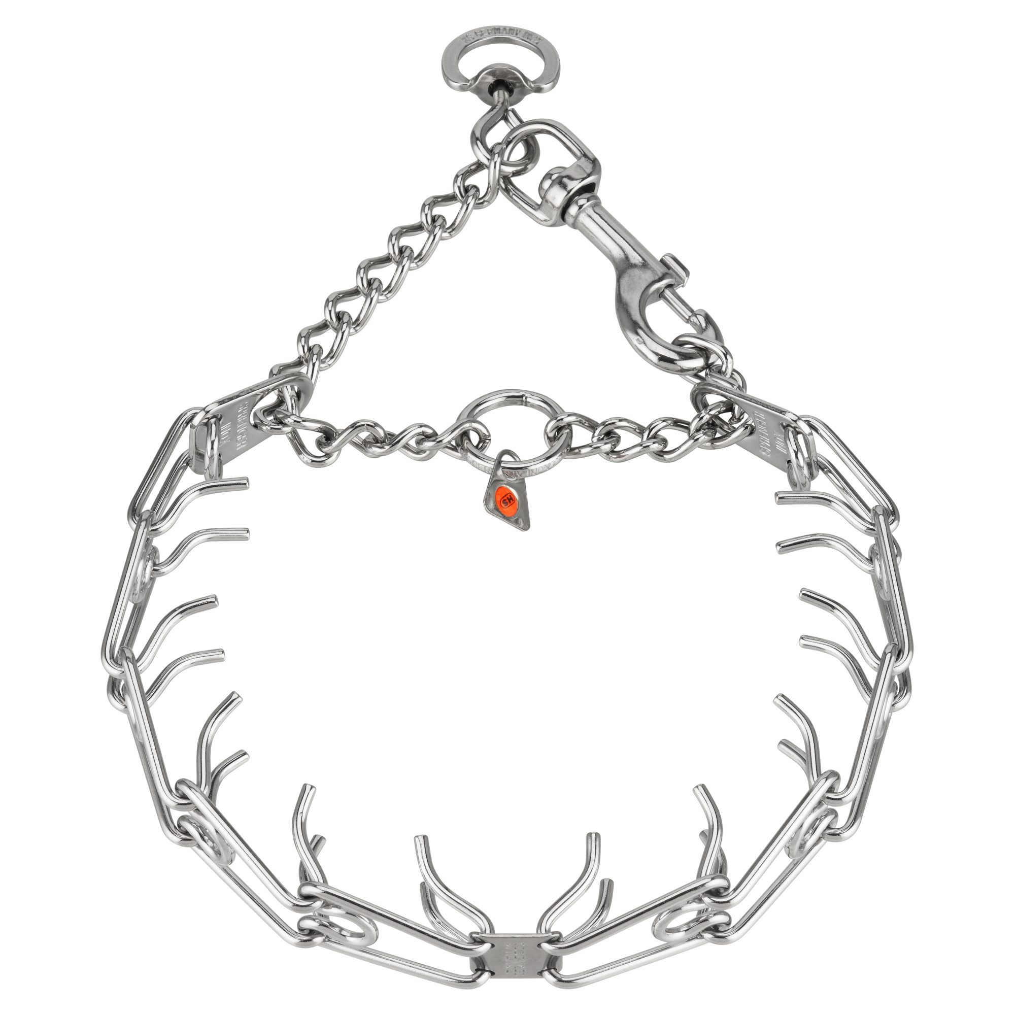 ULTRA-PLUS Training Collar with Center-Plate & Assembly Chain (Stainless Steel) - Snap Hook