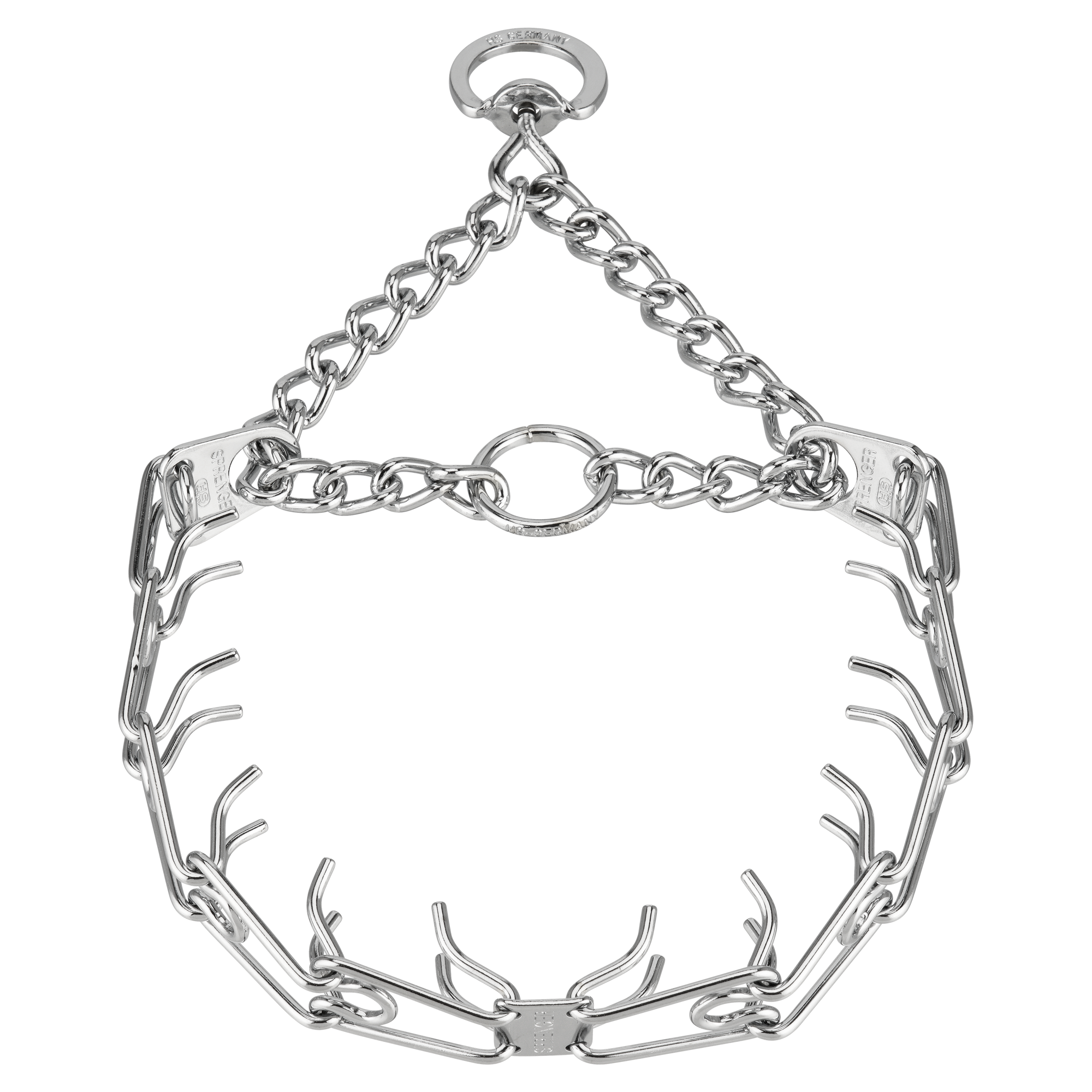 ULTRA-PLUS Training Collar with Center-Plate & Assembly Chain (Steel Chrome-Plated) - Swivel Ring
