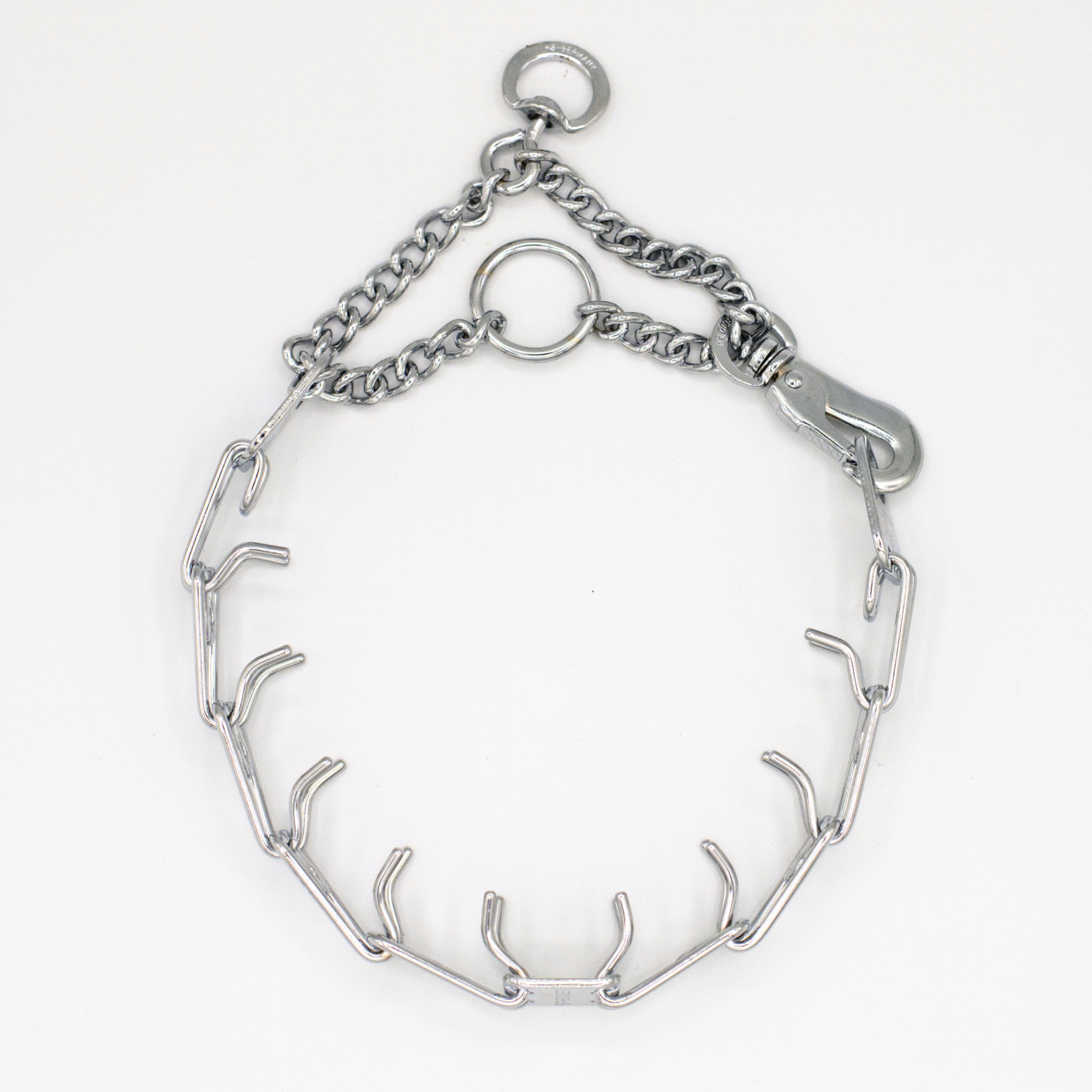 ULTRA-PLUS Training Prong Collar with Center-Plate, Assembly Chain & SPRENGER Hook (Steel Chrome-Plated)