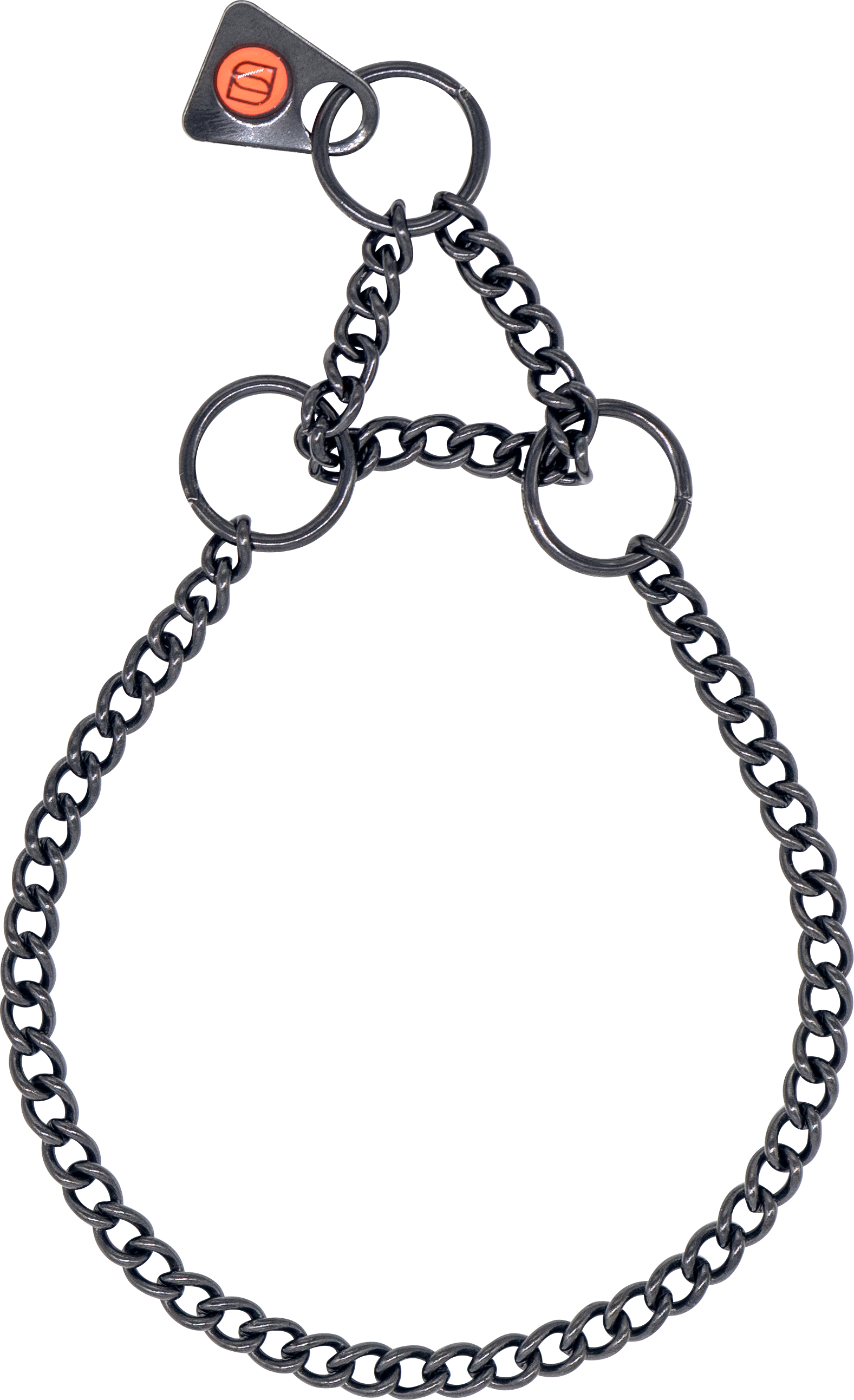 Round Link Chain Collar with Assembly Chain - Stainless Steel Black, 1.5mm Wire Gauge