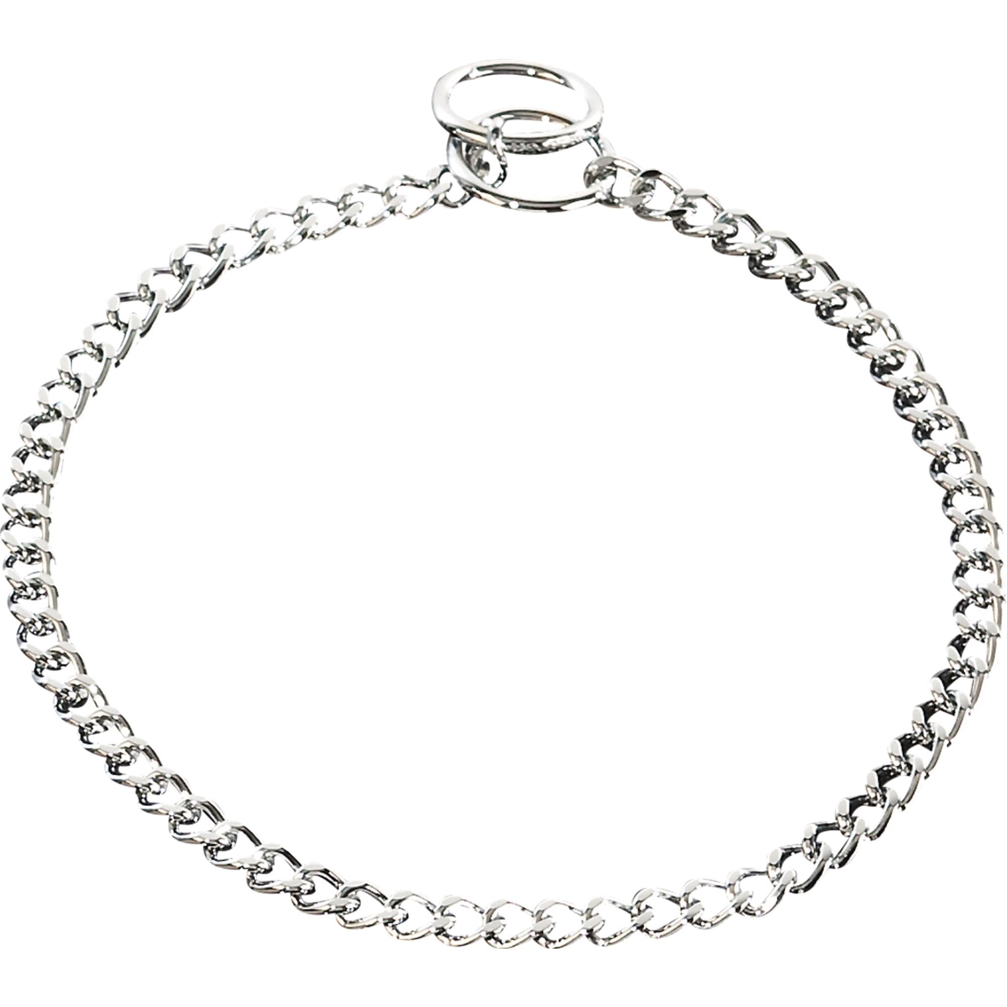 Flat Polished Chain Link Collar - Steel chrome-plated, 2.0 mm Wire Gauge