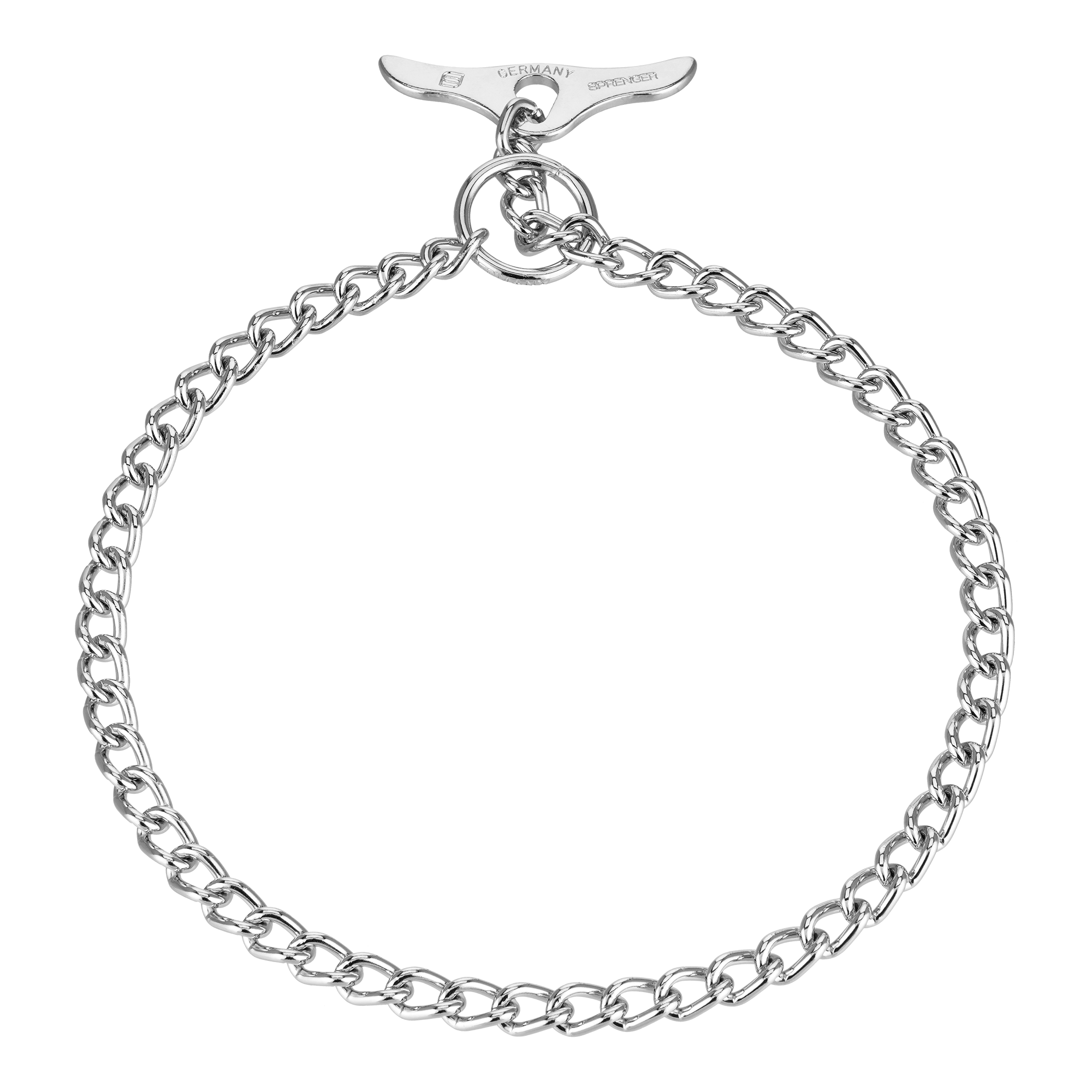 Round Chain Link Collar with Toggle (Steel Chrome-Plated) - 2.5mm Wire Gauge