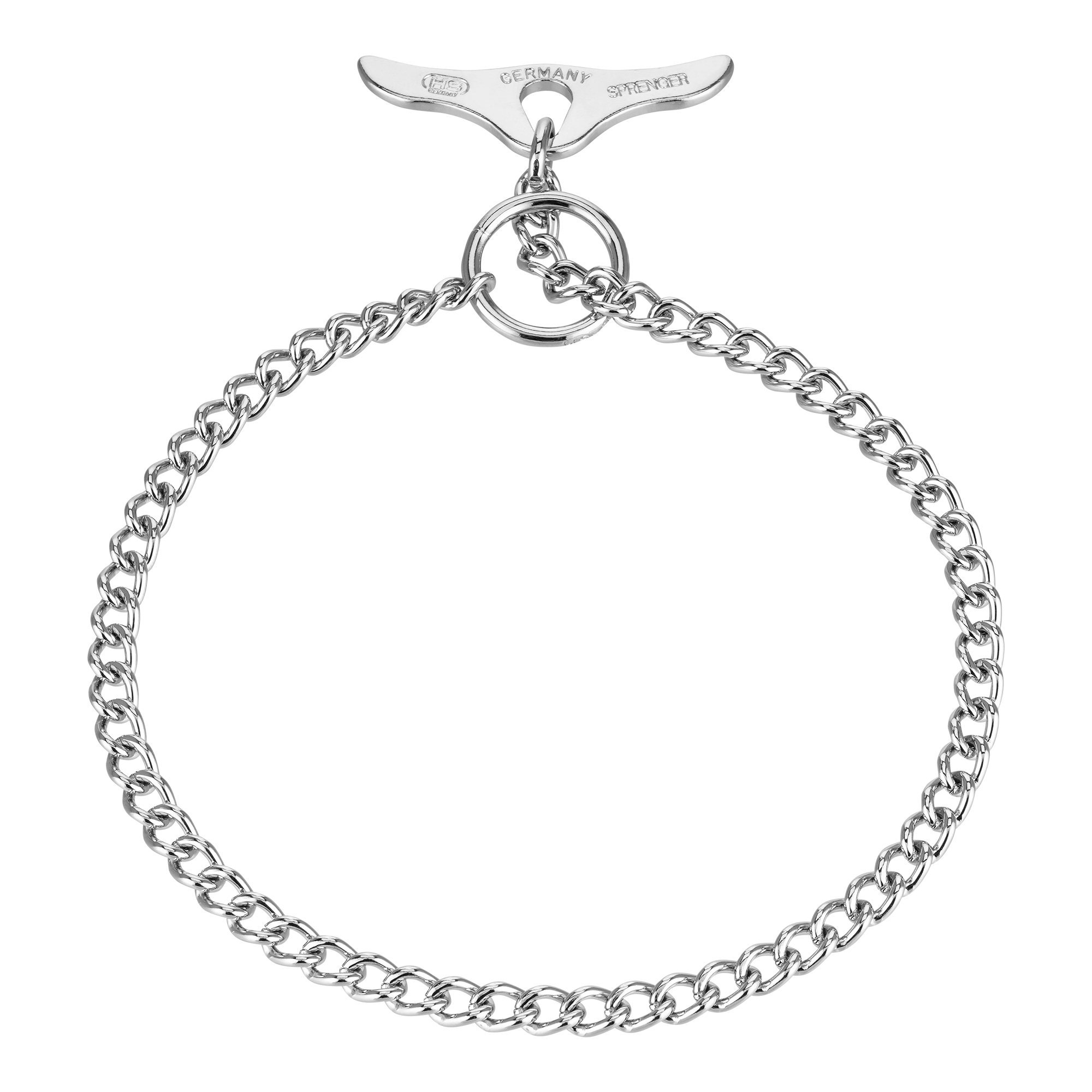 Round Chain Link Collar with Toggle (Steel Chrome-Plated) - 2mm