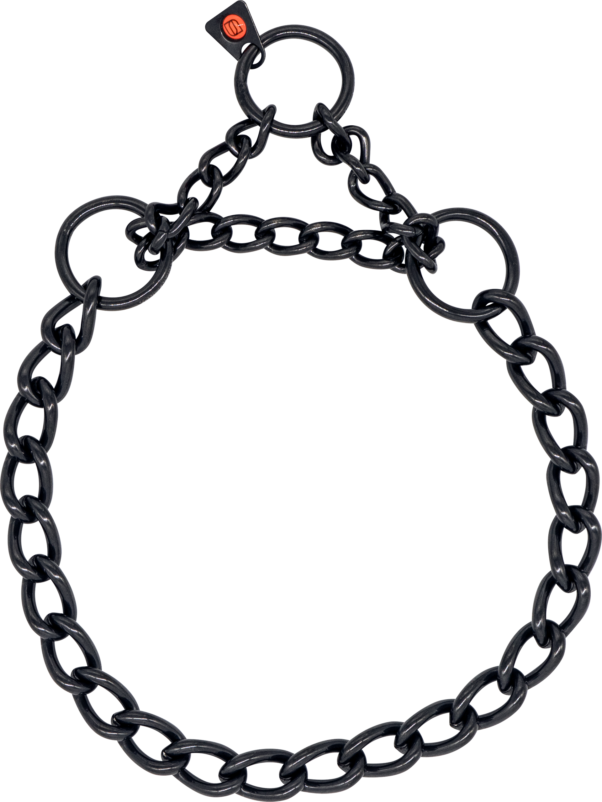 Short Link Chain Collar with Assembly Chain - Stainless Steel Black, 4