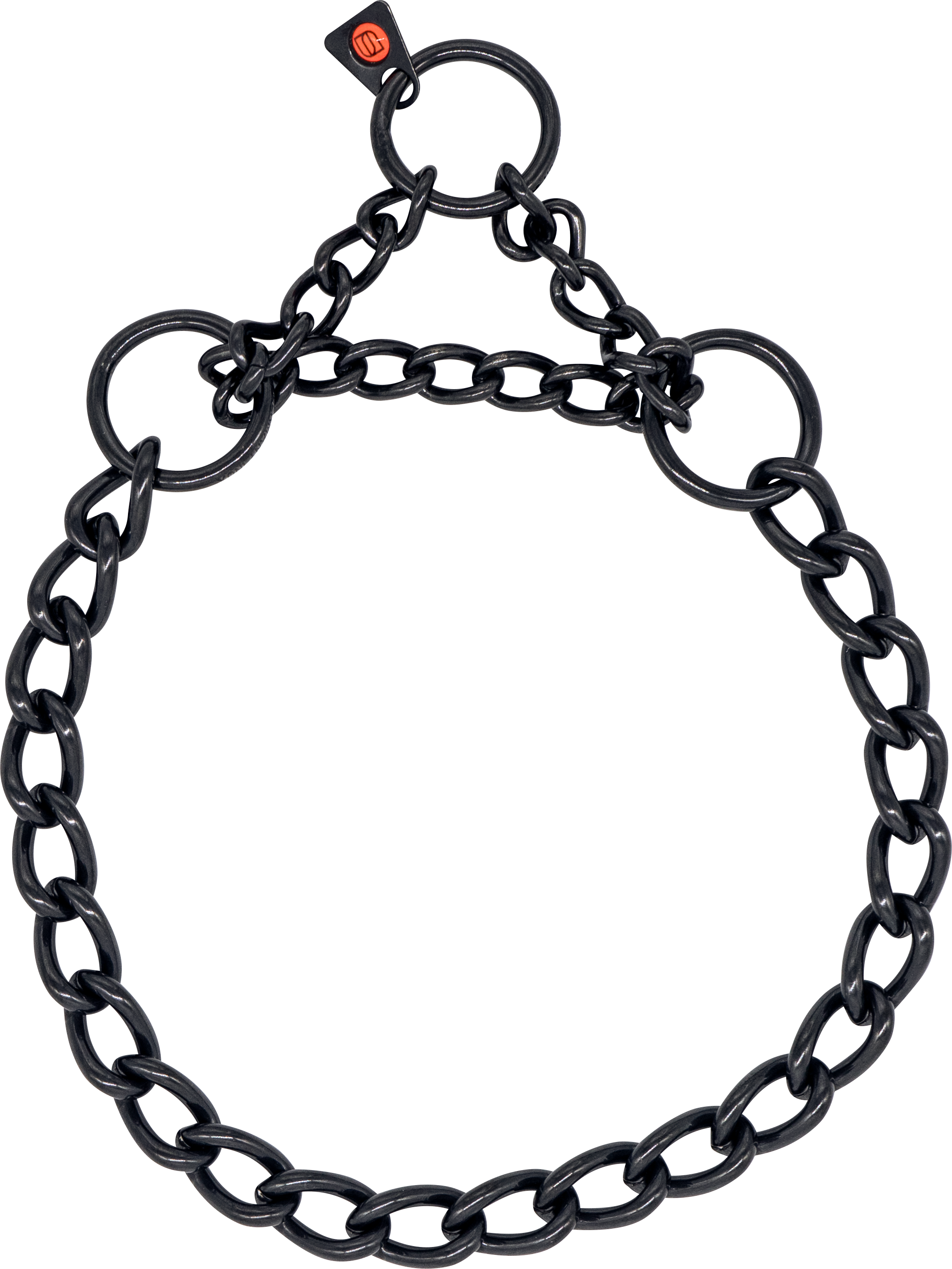 Short Link Chain Collar with Assembly Chain - Stainless Steel Black, 4.0mm Wire Gauge