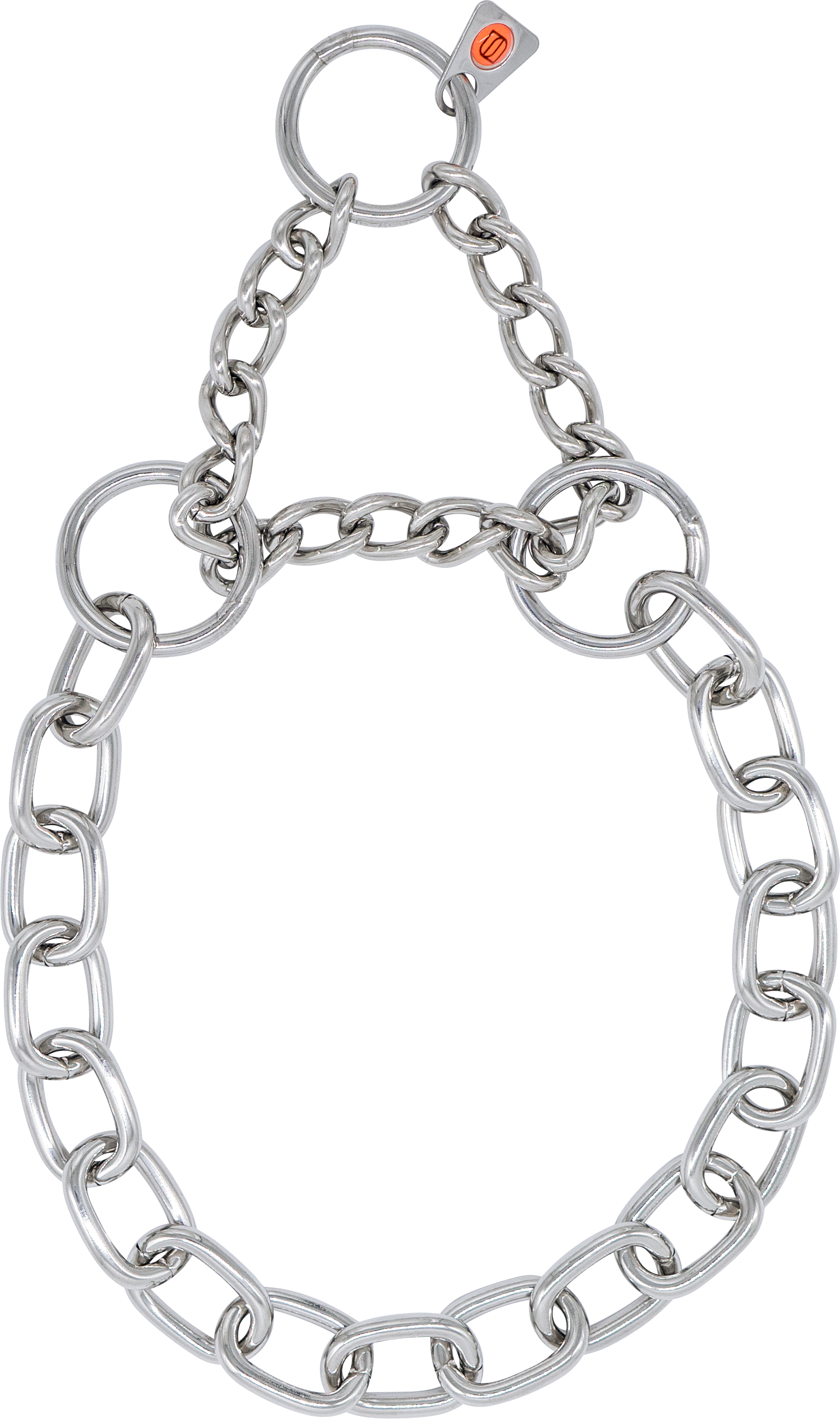 Medium Link Chain Collar with Limited Traction - Stainless Steel, 4.0mm Wire Gauge