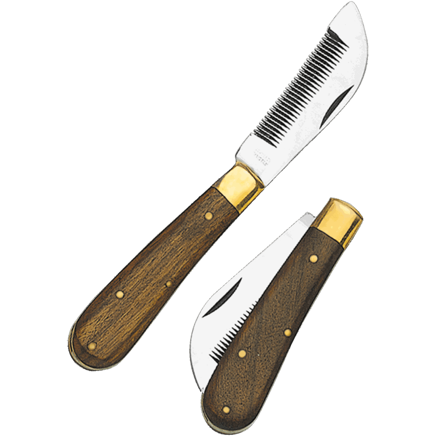 Foldable Thinning Knife with Wood Handle