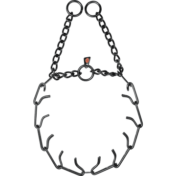 ULTRA-PLUS Easy On Training Collar with Center-Plate & Assembly Chain - Stainless Steel Black
