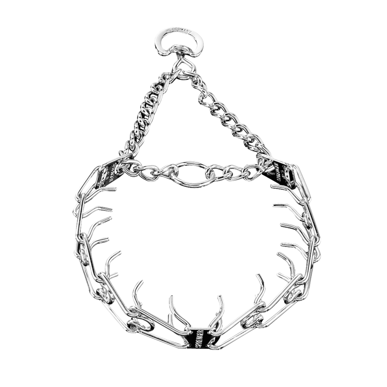 ULTRA-PLUS Training Collar with Center-Plate & Assembly Chain (Steel Chrome-Plated) - Swivel Ring