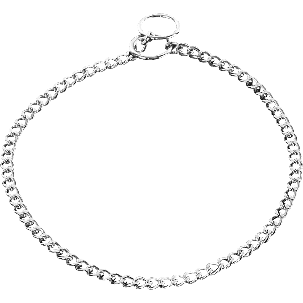 Flat Chain Link Collar Steel Chrome Plated 1.5mm
