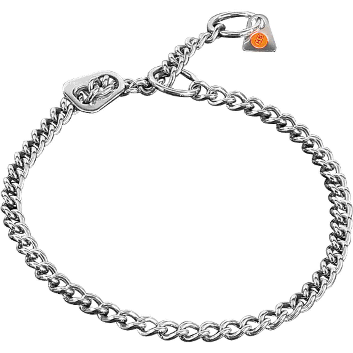 Round Chain Link Collar with ULTRA-Plate (Stainless Steel) - 2.5mm