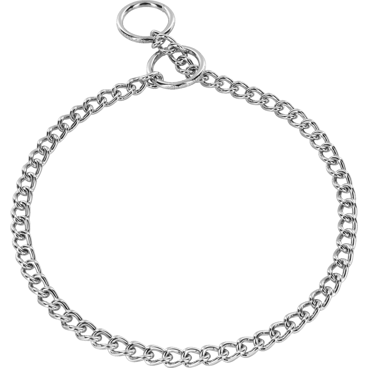 Narrow Round Chain Link Collar (Steel Chrome-Plated) - 3mm