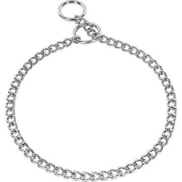 Narrow Round Chain Link Collar (Steel Chrome-Plated) - 3mm