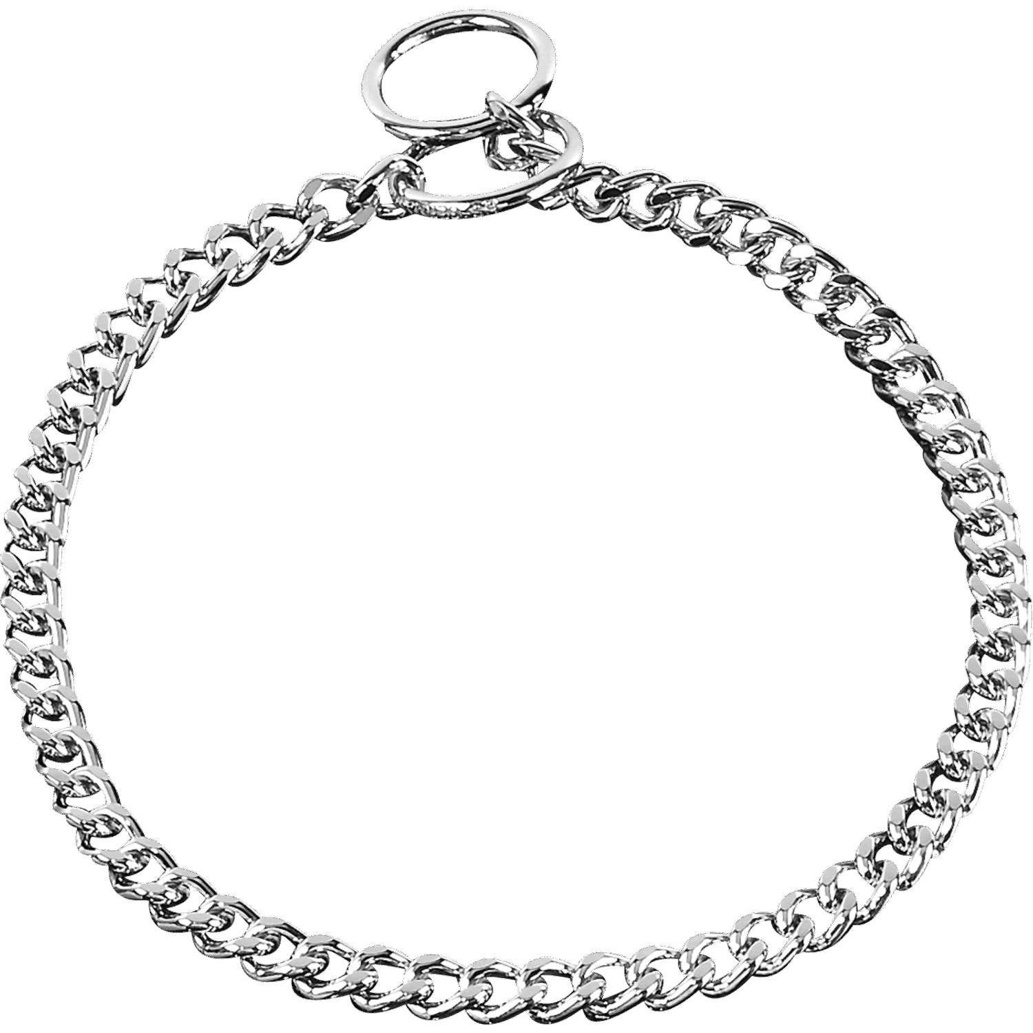 Narrow Flat Chain Link Collar (Steel Chrome-Plated) - 3mm