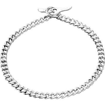 Flat Narrow Chain Link Collar (Steel Chrome-Plated) - 3mm