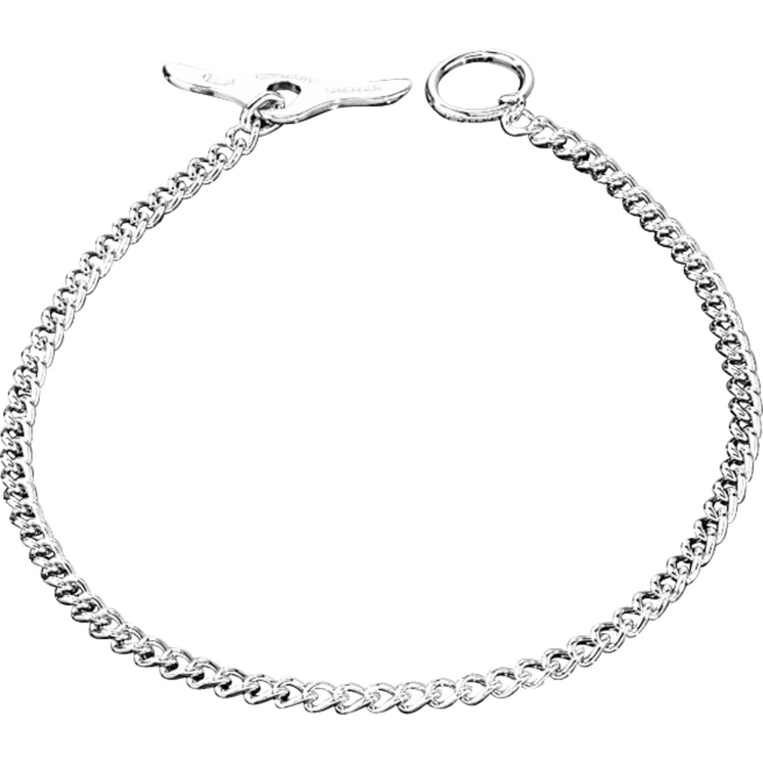 Round Chain Link Collar with Toggle (Steel Chrome-Plated) - 2mm