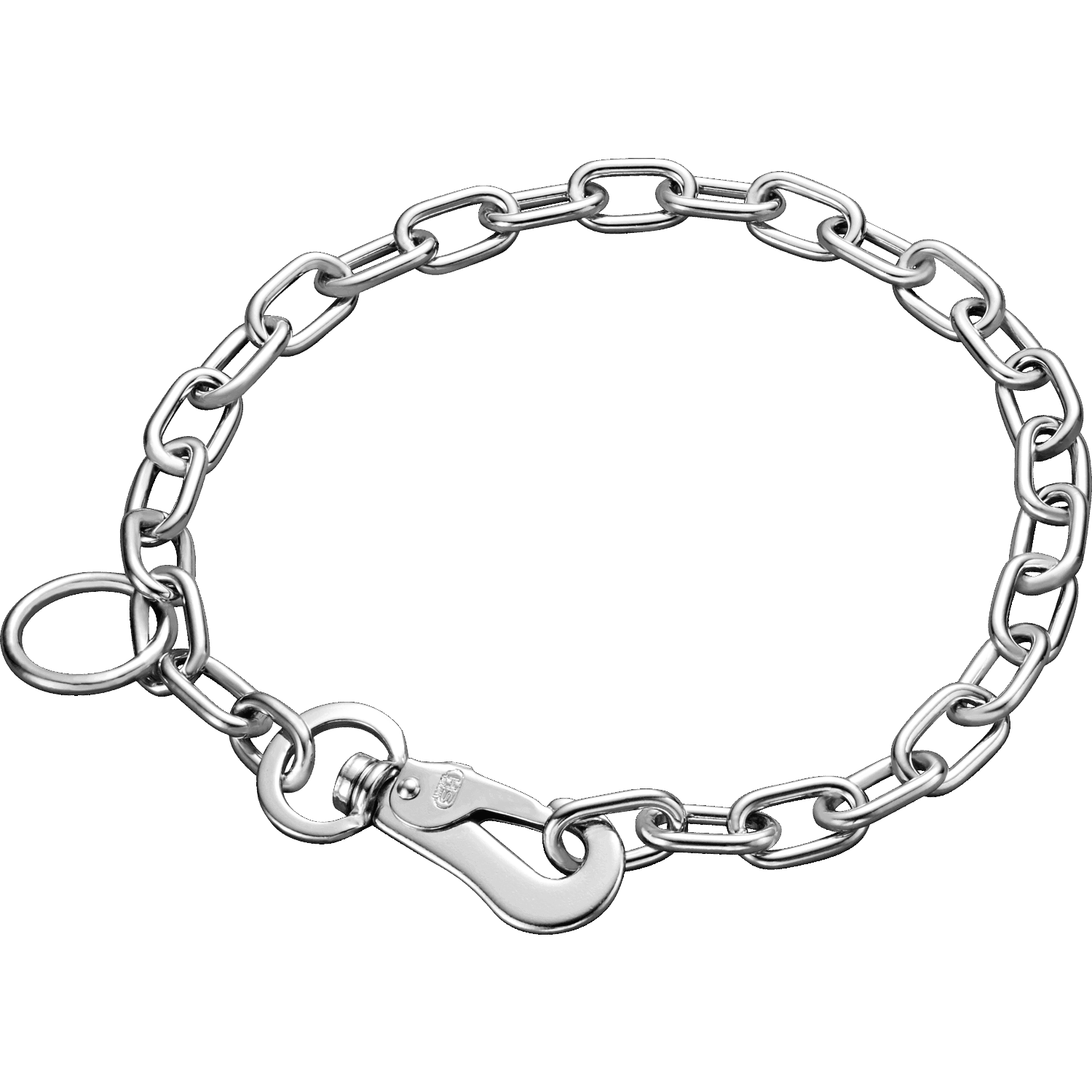 Adjustable Medium Chain Link Collar with SPRENGER Hook (Steel Chrome-Plated) - 3mm