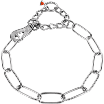Adjustable Long Chain Link Collar with SPRENGER Hook (Stainless Steel Only) - 4mm