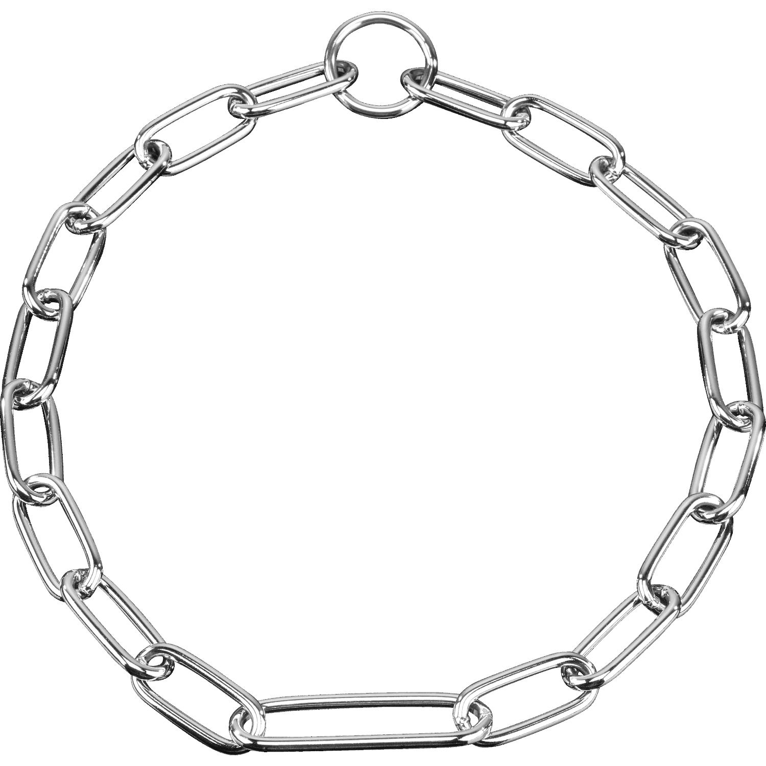Long Chain Link Collar (Steel Chrome-Plated) - 4mm