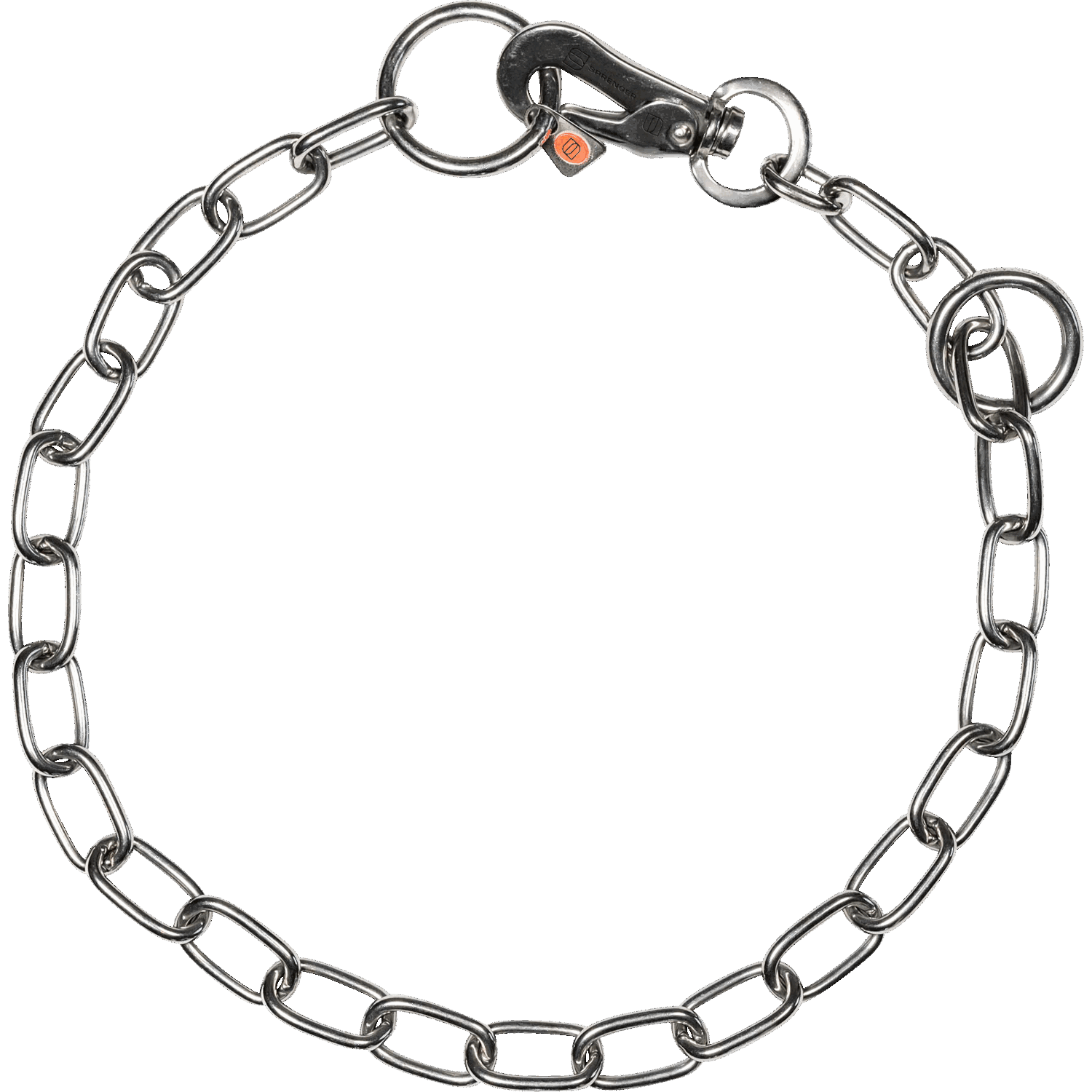 Medium Chain Link Collar with SPRENGER Hook (Stainless Steel Only) - 3mm