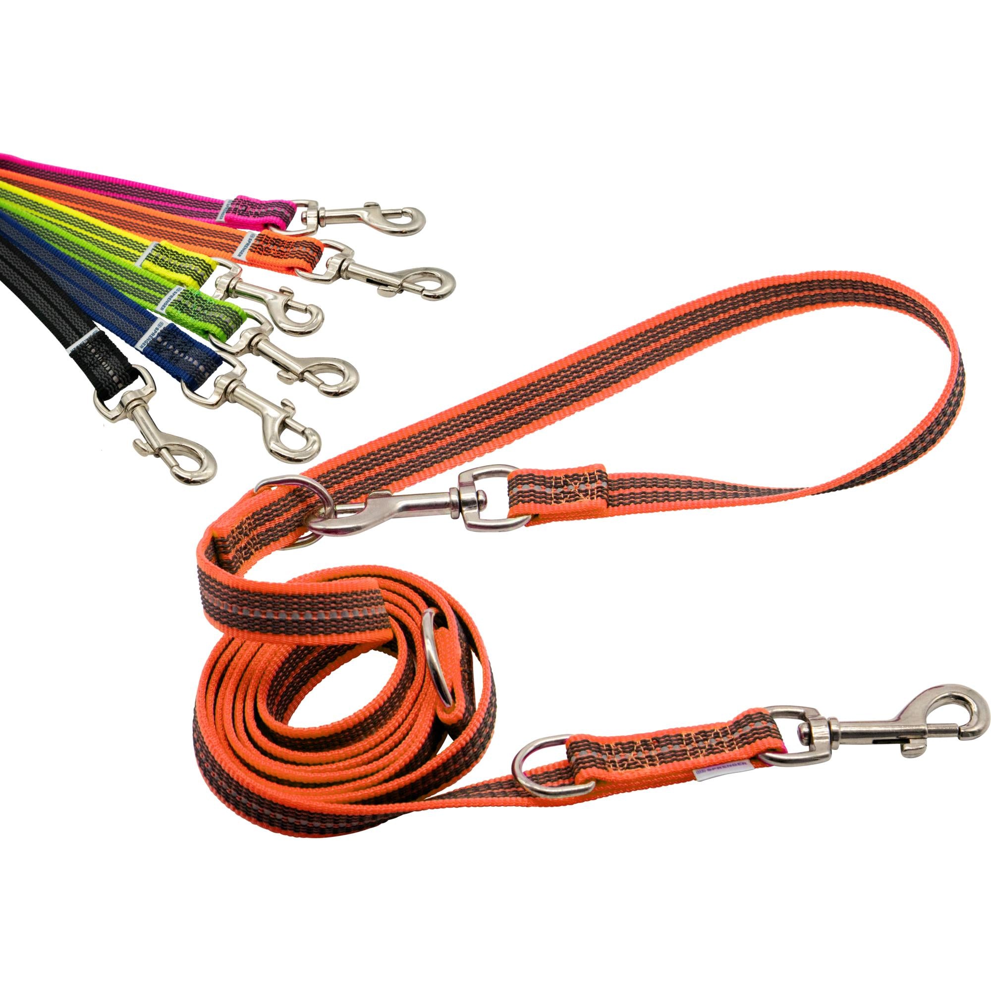 Rubberized Nylon Leash with 3-Fold Adjustability